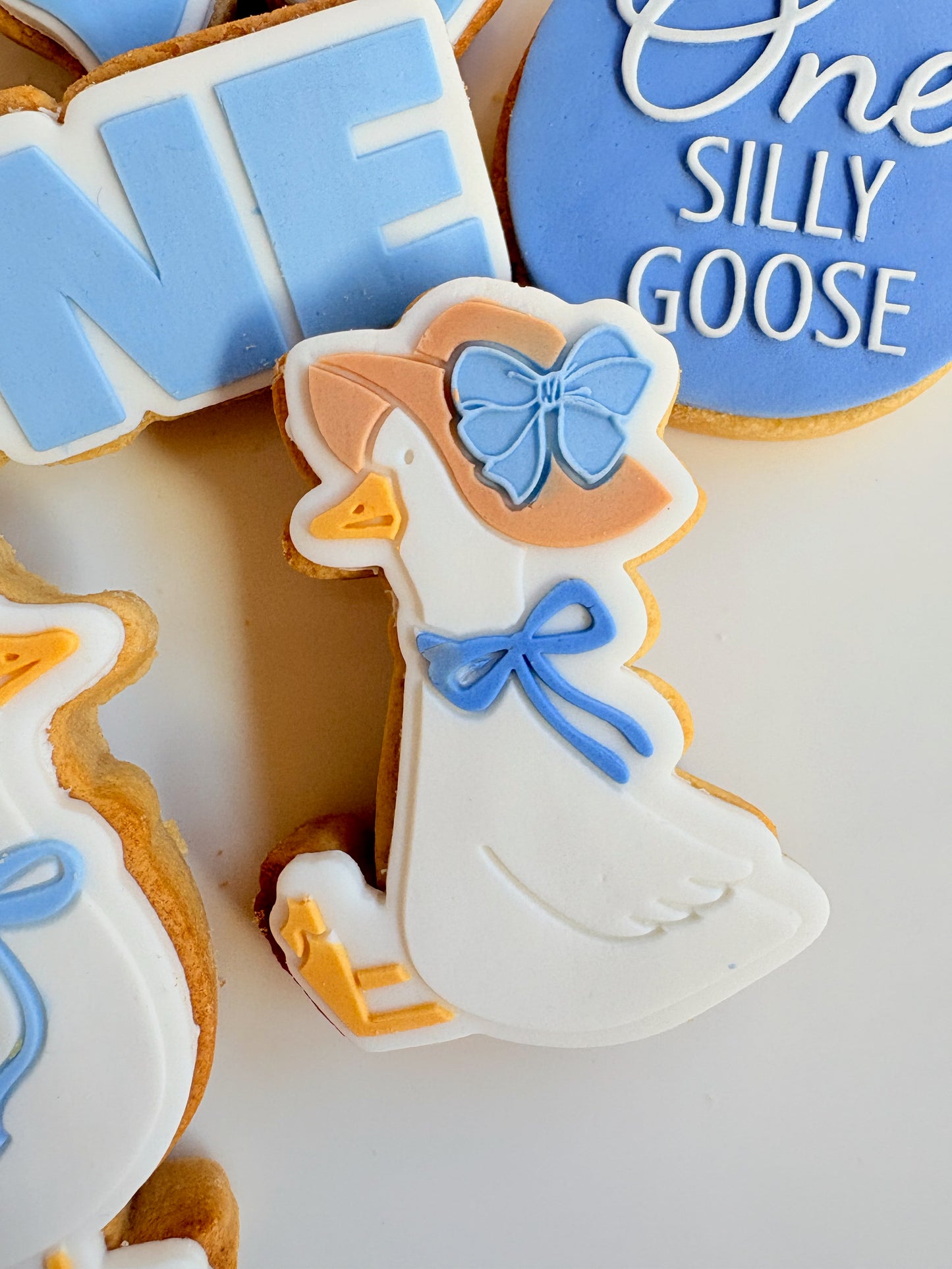 silly goose on the loose one silly goose balloon birthday one geese party hat country vintage bow first birthday fondant cookies stamp cookie cutter stampandimpress
