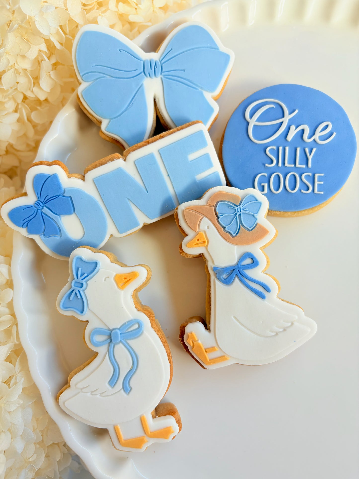 silly goose on the loose one silly goose balloon birthday one geese party hat country vintage bow first birthday fondant cookies stamps stampandimpress