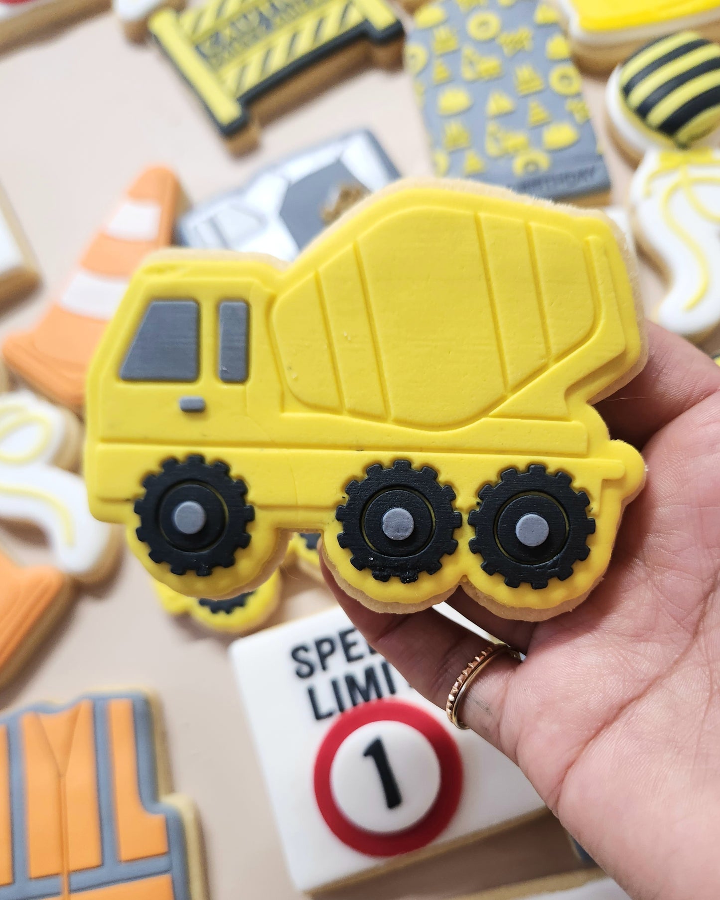 Concrete Truck Raised Cookie Stamp/Fondant Debosser and Cutter
