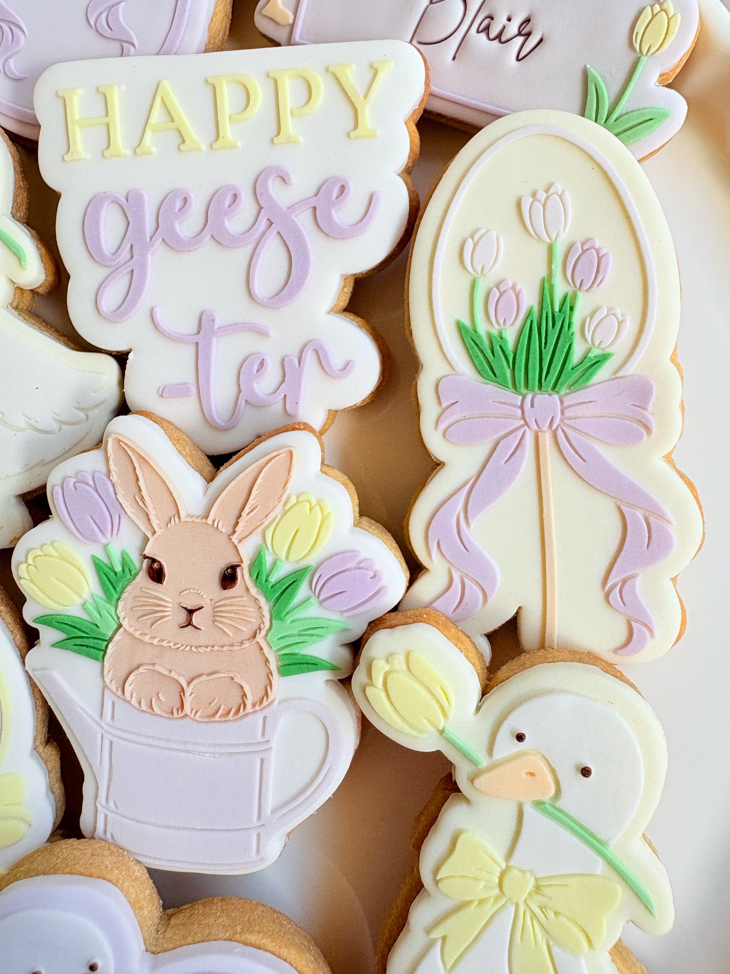 happy geese-ter geese bunch of tulips tulip egg pop with bow goose tulip flower bunny in watering can happy easter easter bunny rabbit goose with tulip easter egg with bow ribbon cookie stamp cookie cutter stampandimpress