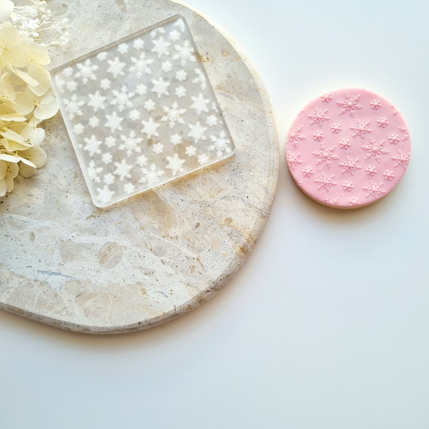 Stampandimpress cookie stamp cookie cutter Fondant debosser snowflake snow snowman Christmas frozen