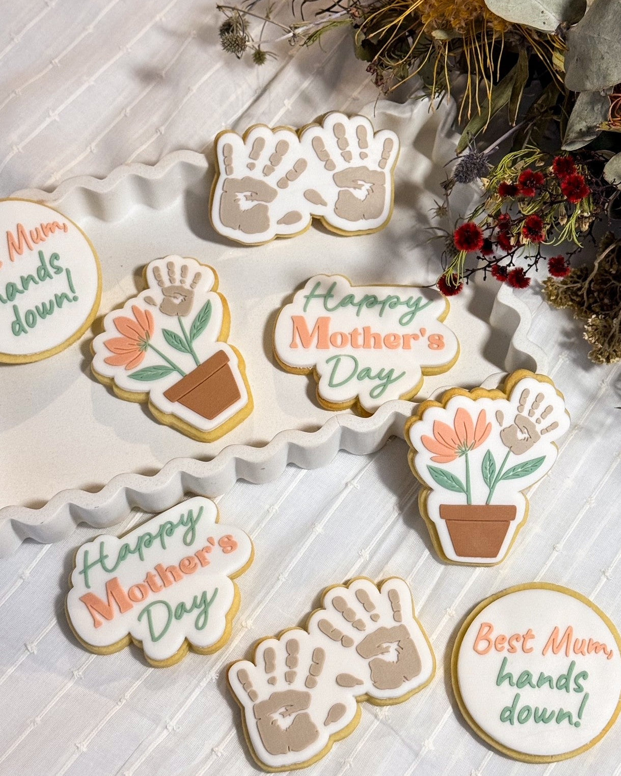 handprint pot plant happy mothers day best mum hands down hand flower cookie stamp cookie cutter stampandimpress