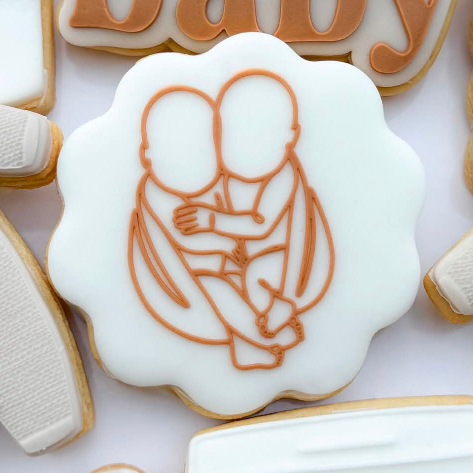 twins twin babies baby shower cookie stamp cookie cutter stampandimpress