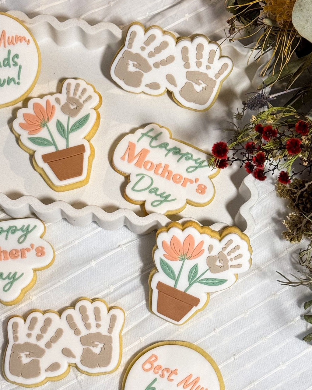 handprint pot plant happy mothers day best mum hands down hand flower cookie stamp cookie cutter stampandimpress