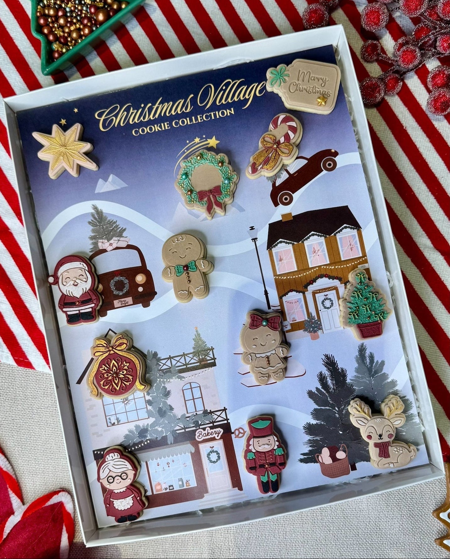 Mini christmas stamps cookie cutters stampandimpress christmas village sweetly sealed studios backer tree candy cane gingerbread santa mrs claus bauble nutcracker