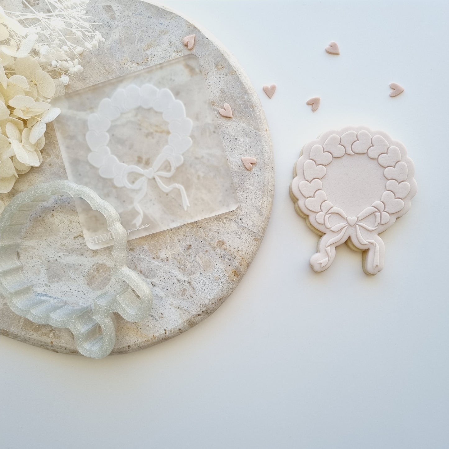 heart wreath cookie stamp cookie cutter stampandimpress valentines day