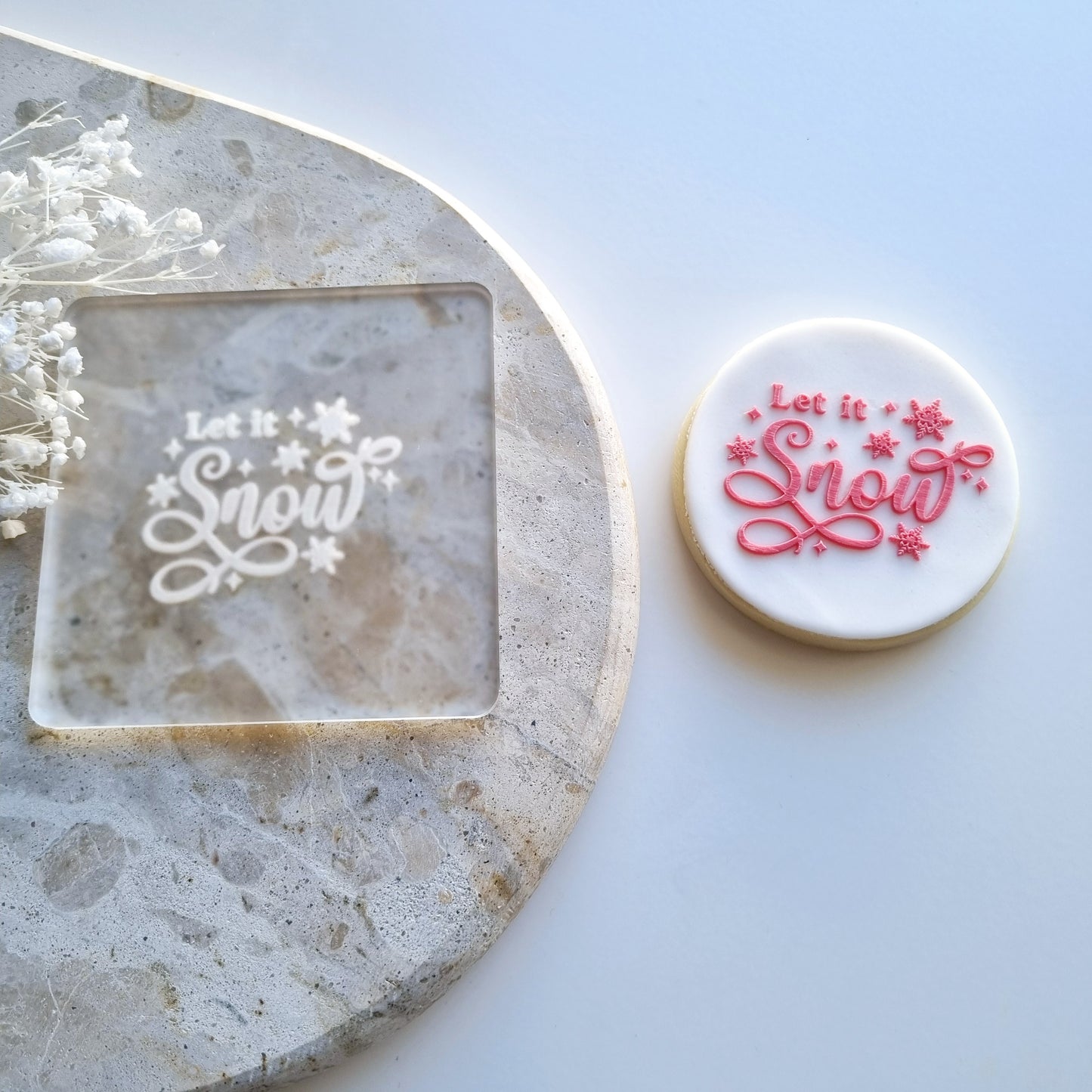 christmas let it snow winter wonderland snowflake cookie stamp cookie cutter stampandimpress