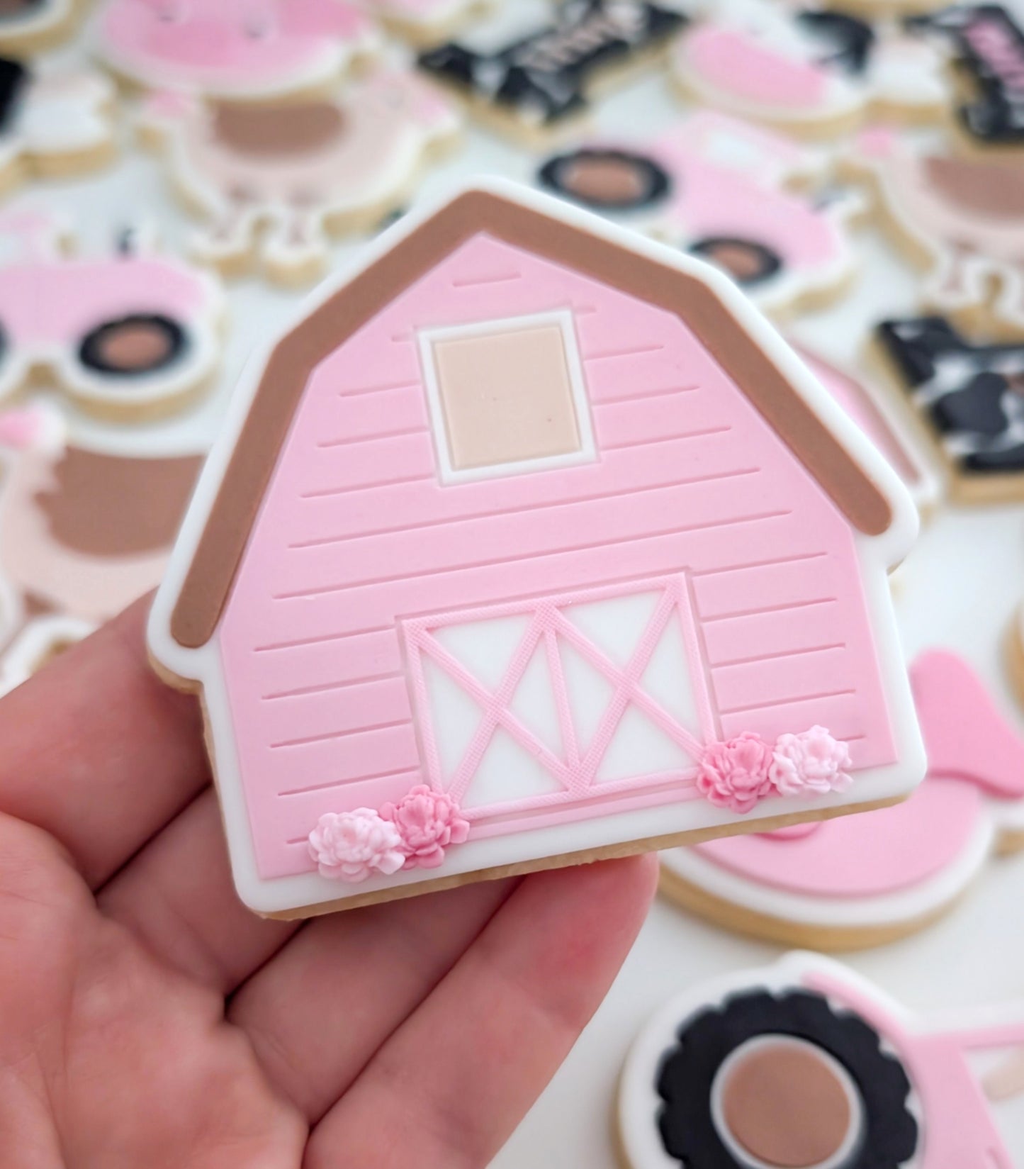 barn shed farm cow farmer barnyard tractor cookie stamp cookie cutter stampandimpress