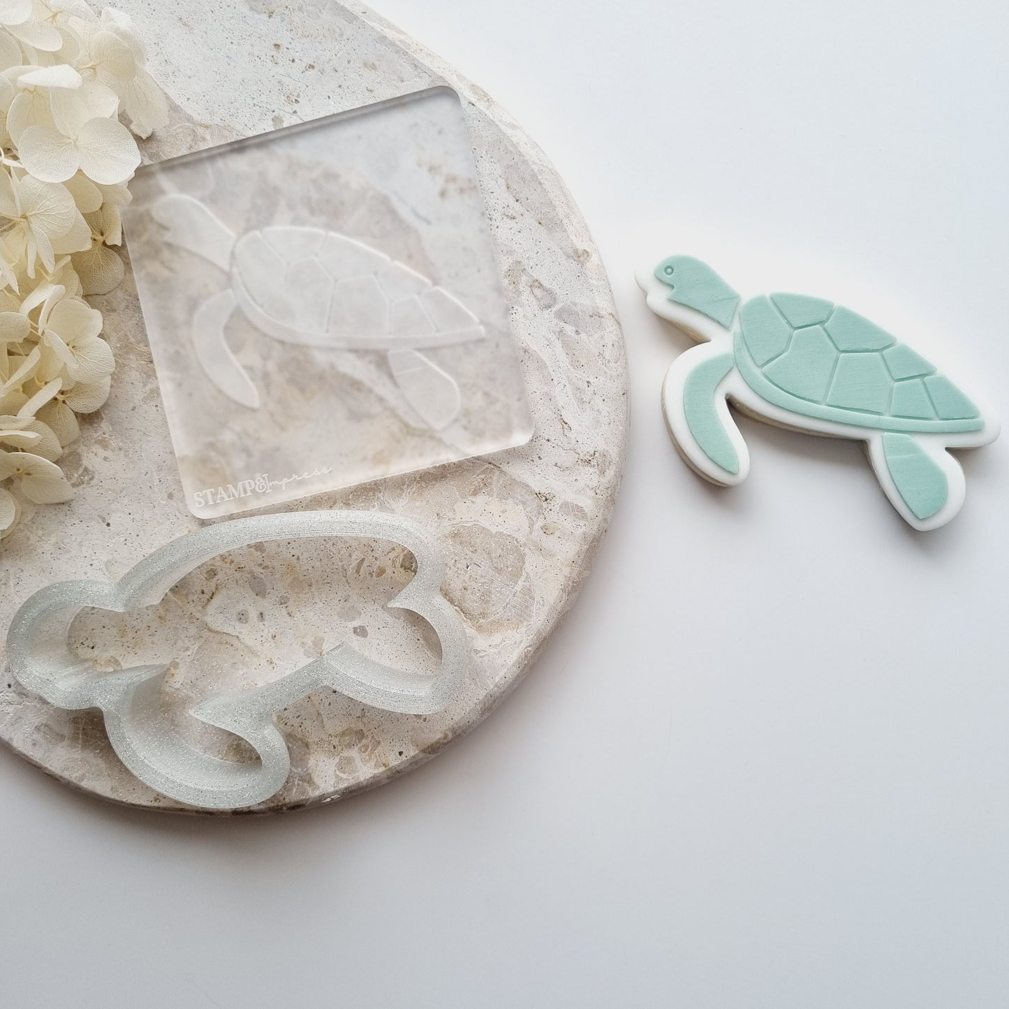 sea turtle under the sea animal ocean mermaid cookie stamp cookie cutter stampandimpress