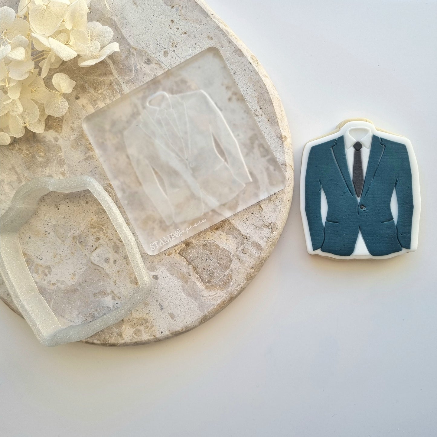 Suit Jacket Wedding Dress lace wedding engagement dad fathers day tuxedo stampandimpress cookie cutter cookie stamp