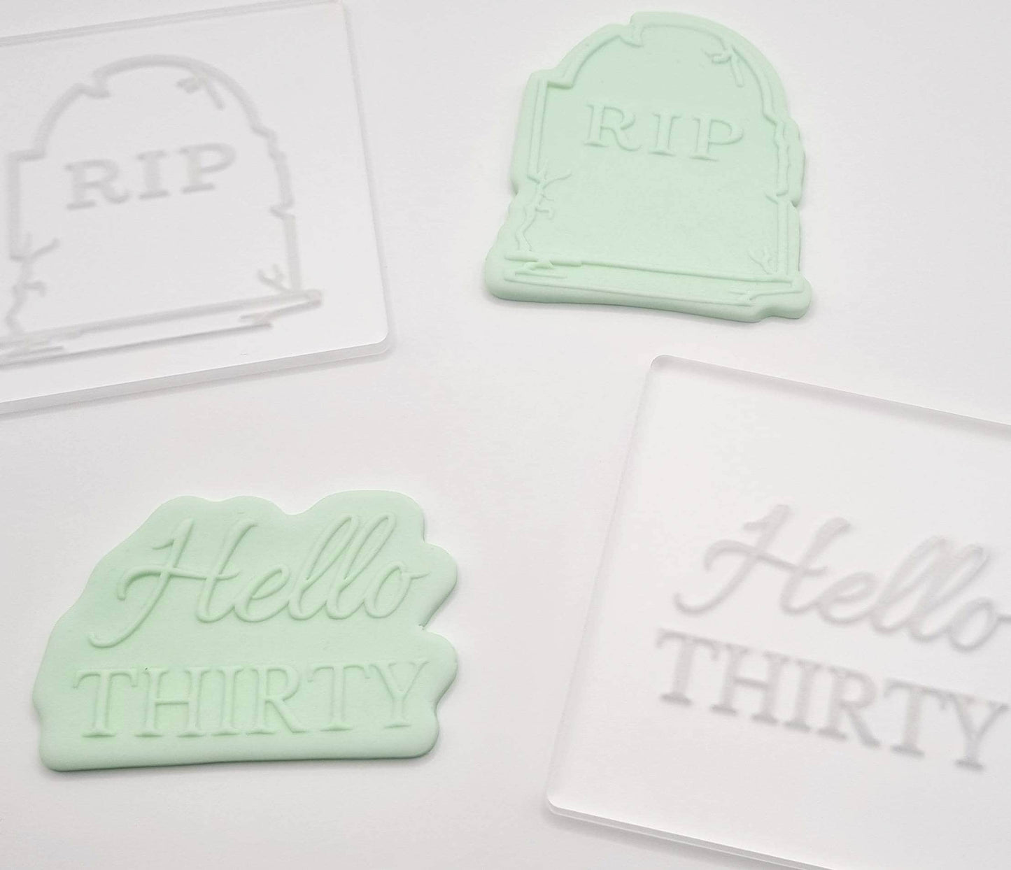 pattern cookie stamp cookie cutter baker bake baking cute beautiful design embosser debosser decorate fondant Perth Australia custom stampandimpress stamp & impress birthday RIP 20s RIP 30s RIP 40s Lets Party Happy Birthday Hello Thirty Forty Fifty