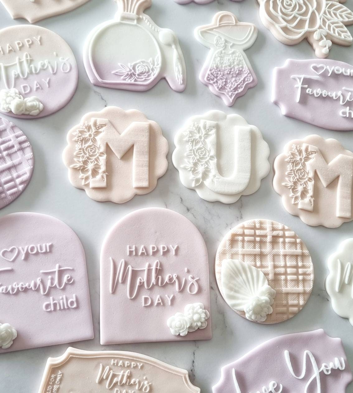 Happy Mothers Day Capitals Raised Cookie Stamp/Fondant Debosser