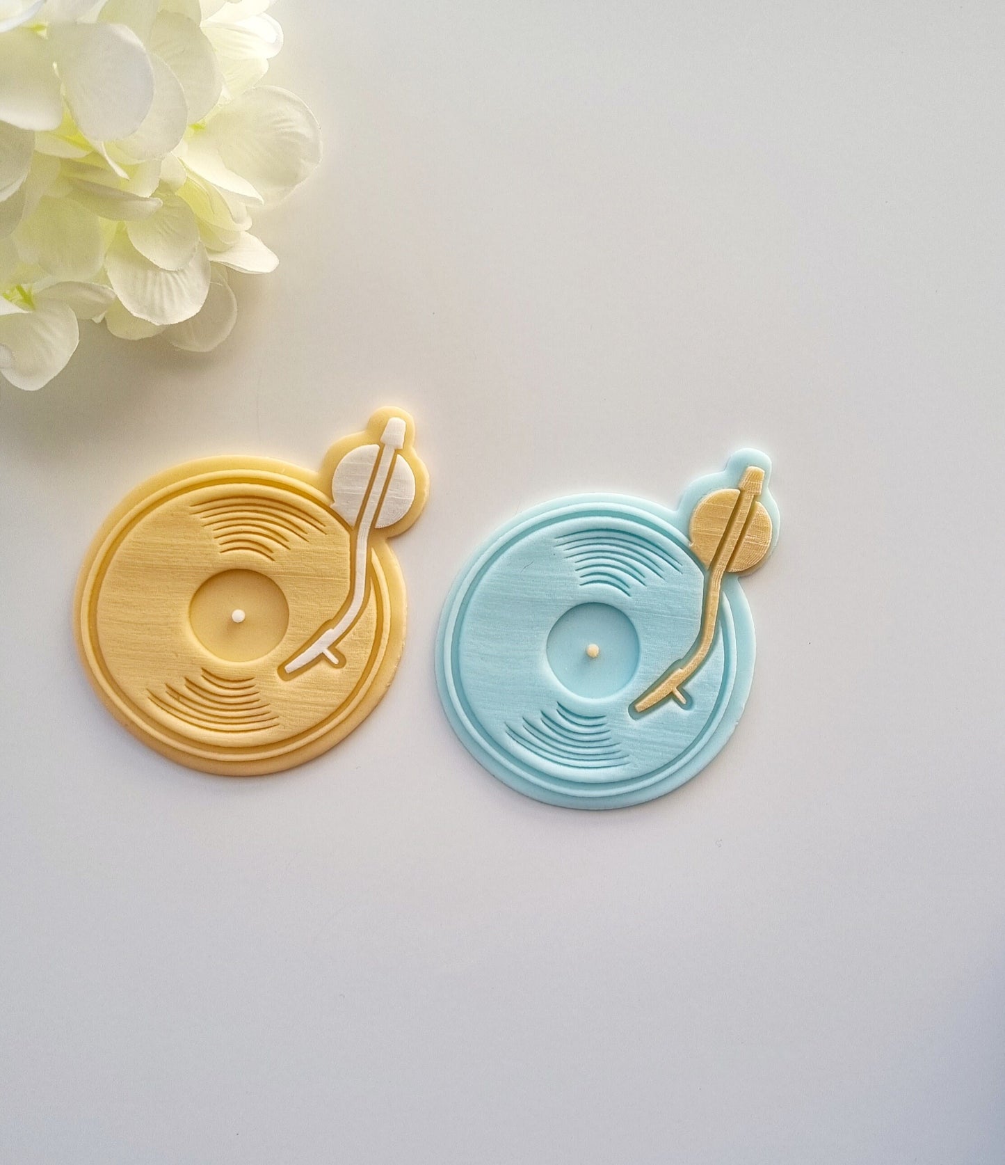 pattern cookie stamp cookie cutter baker bake baking cute beautiful design embosser debosser decorate fondant Perth Australia custom stampandimpress stamp & impress vegas record player vinyl decks dj music