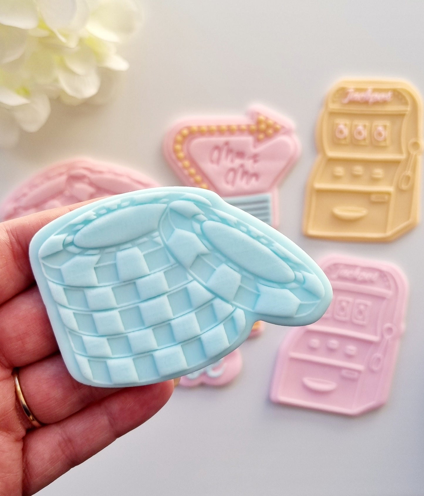 pattern cookie stamp cookie cutter baker bake baking cute beautiful design embosser debosser decorate fondant Perth Australia custom stampandimpress stamp & impress vegas pokie machines poker chips casino slot machine las vegas
