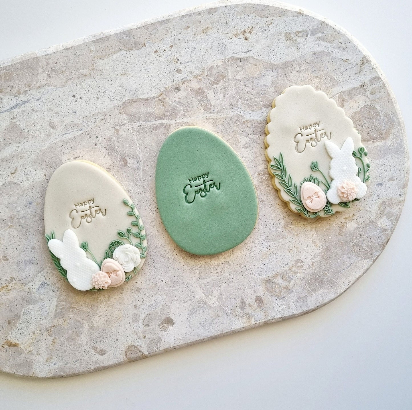 stamp and impress stamp & impress cookie cutter easter egg bunny rabbit carrot spring bloom flower lace tail chick egg lamb plaque mini eggs nest bird bird's garden floral wavy happy easter impression raised fondant