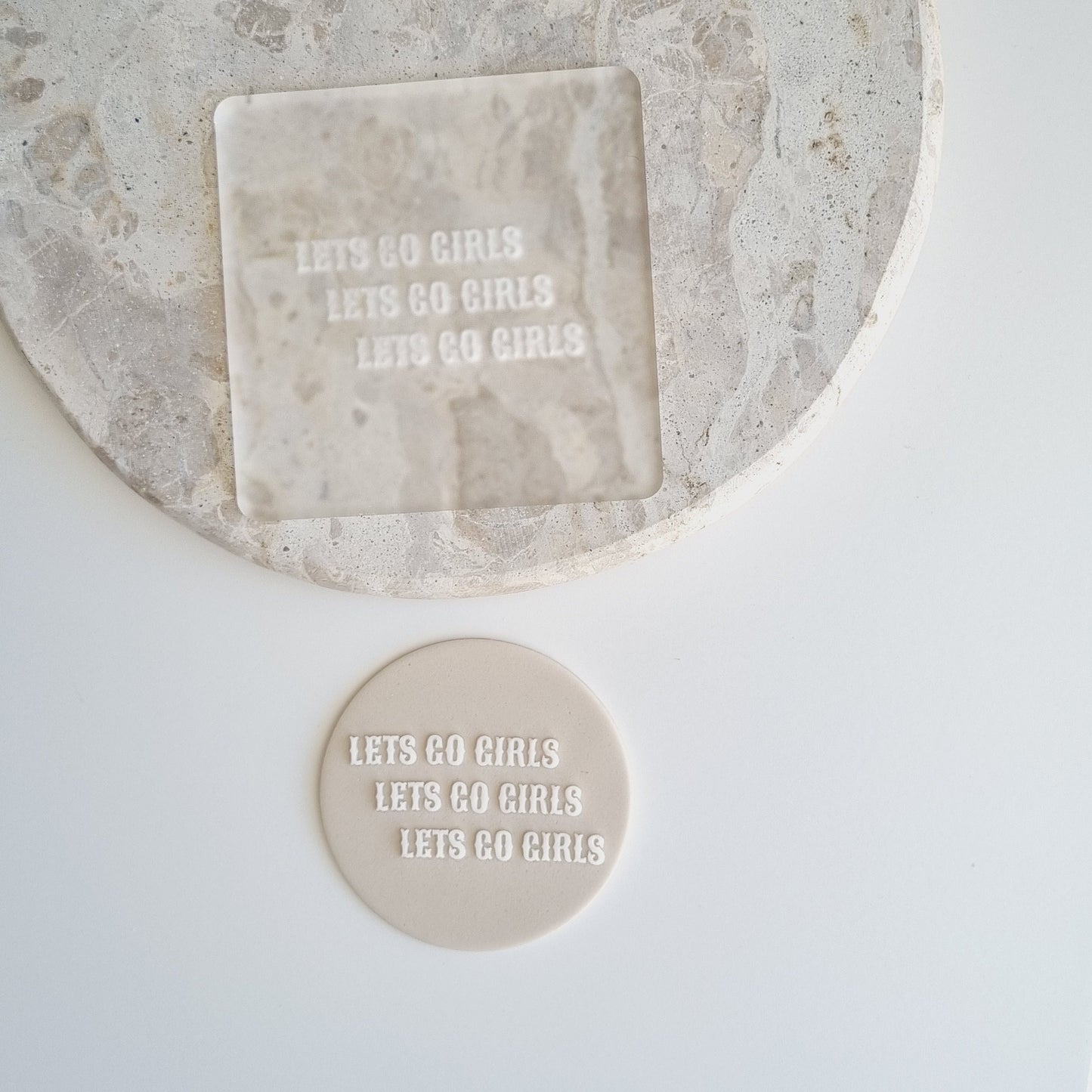 cookie cutter cookie stamp stampandimpress stamp & impress hens lets go girls let's go girls cowboy western last rodeo hoedown boot bachelorette cocktail ring