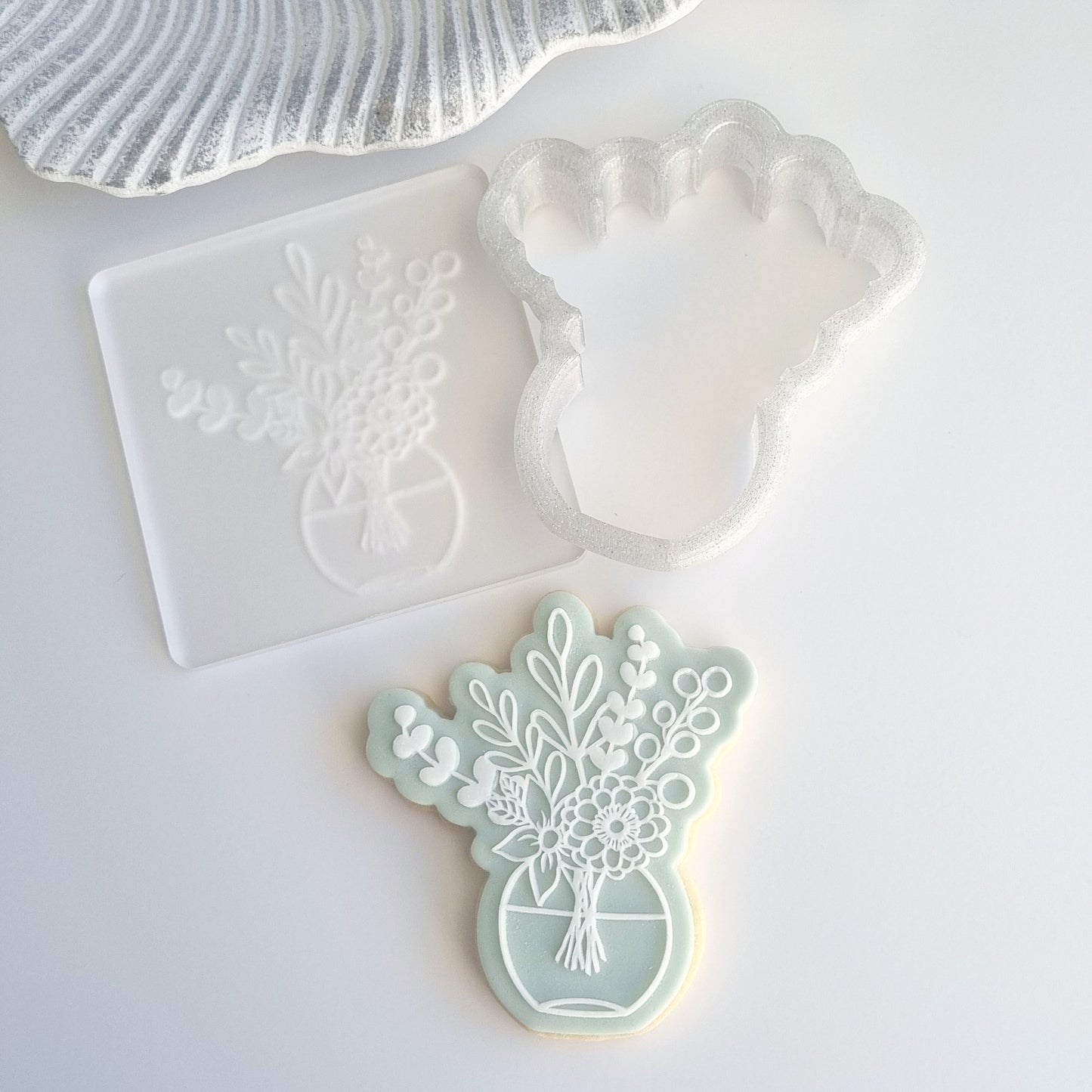 Bunch of Flowers in Vase Raised Cookie Stamp/Fondant Debosser & Cutter