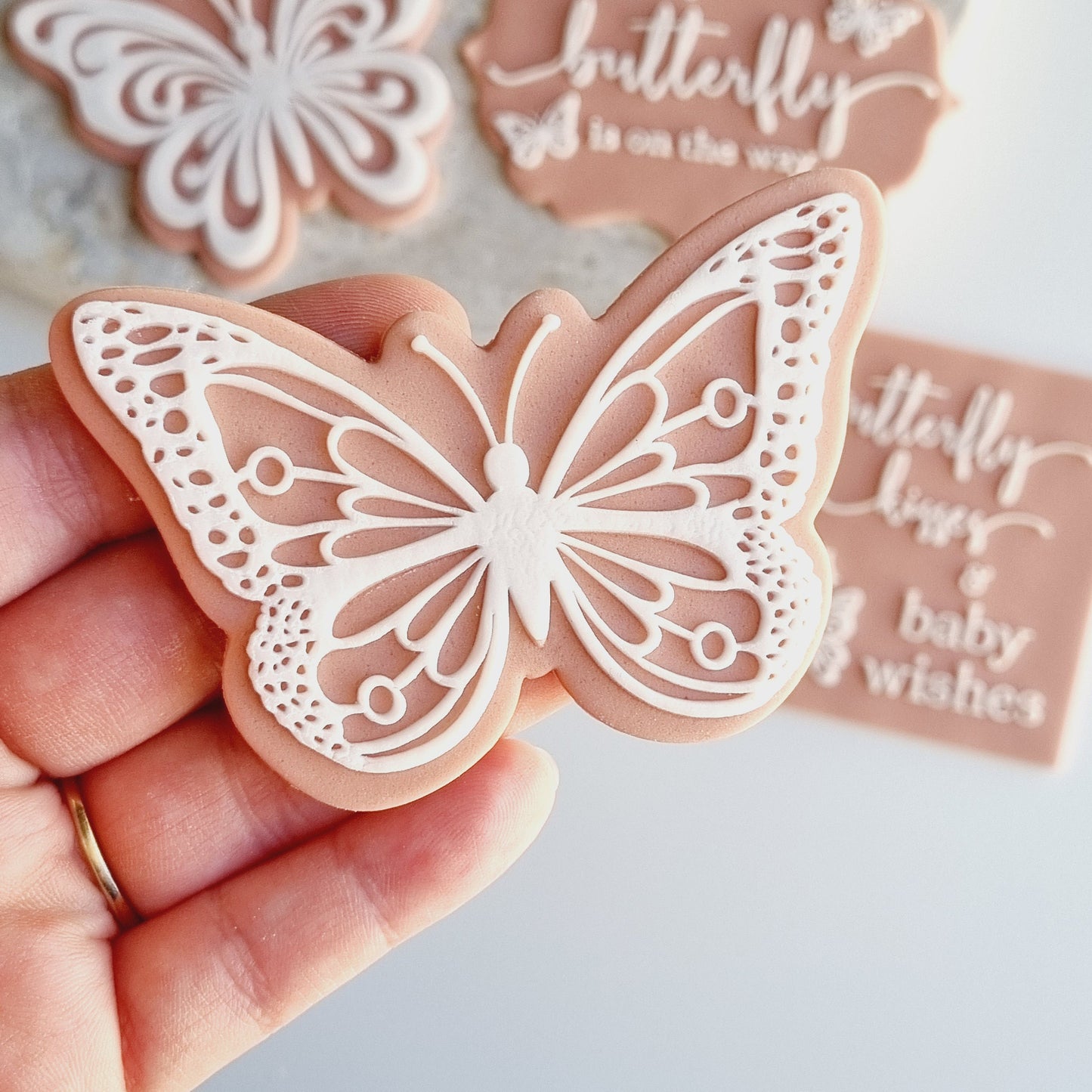 butterfly a little butterfly is on the way butterfly kisses and baby wishes animal fairy cookie stamp cookie cutter stamp and impress stamp & impress