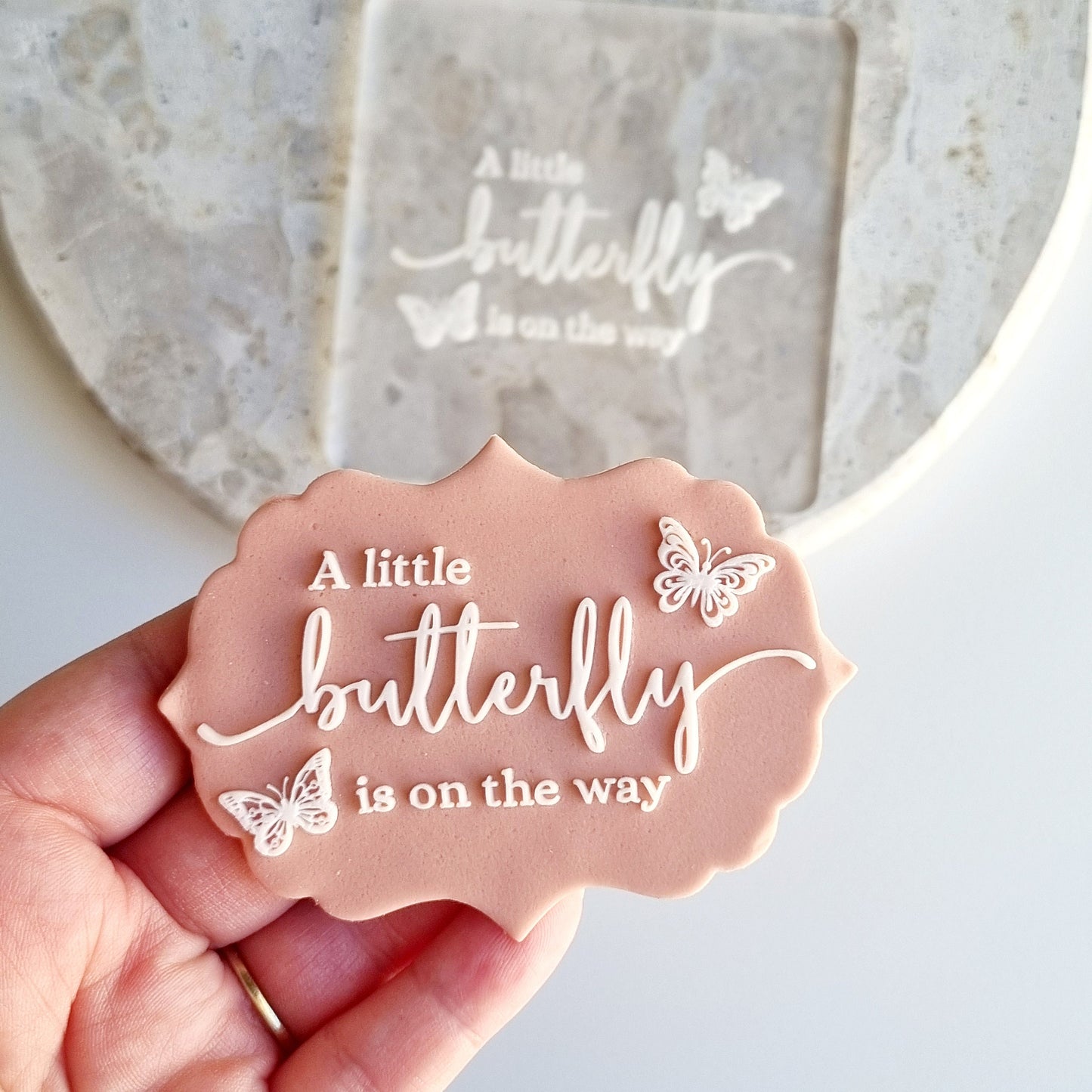 butterfly a little butterfly is on the way butterfly kisses and baby wishes animal fairy cookie stamp cookie cutter stamp and impress stamp & impress