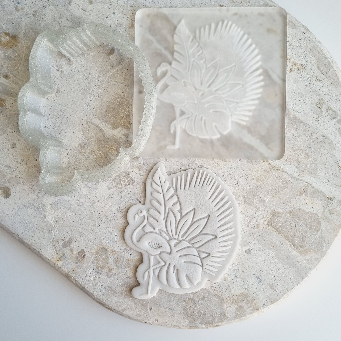 Tropical Flamingo Raised Cookie Stamp/Fondant Debosser & Cutter