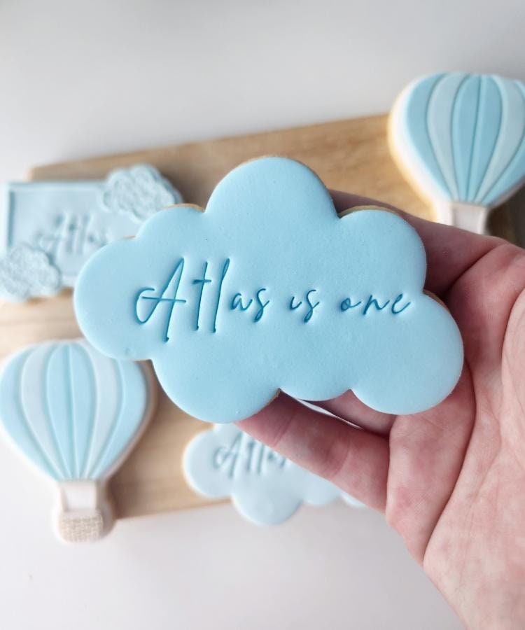 large cloud hot air balloon cookie cutter cookie stamp clouds one derful stampandimpress fondant debosser