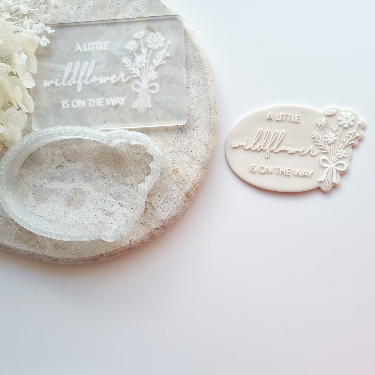wildflower wildflowers our little wildflower is one flower a little wildflower is on the way birthday baby shower cookie stamp cookie cutter stampandimpress fondant debosser