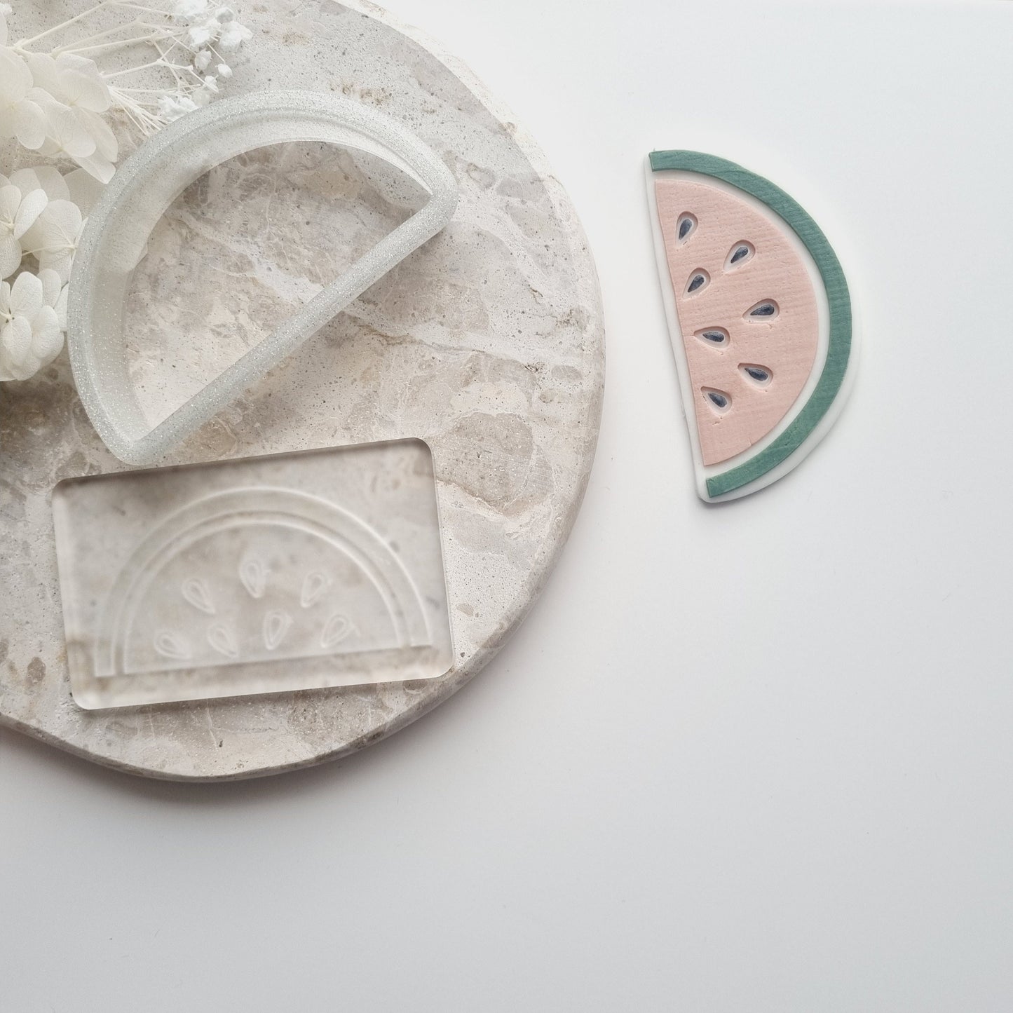 Watermelon Half Raised Cookie Stamp/Fondant Debosser & Cutter