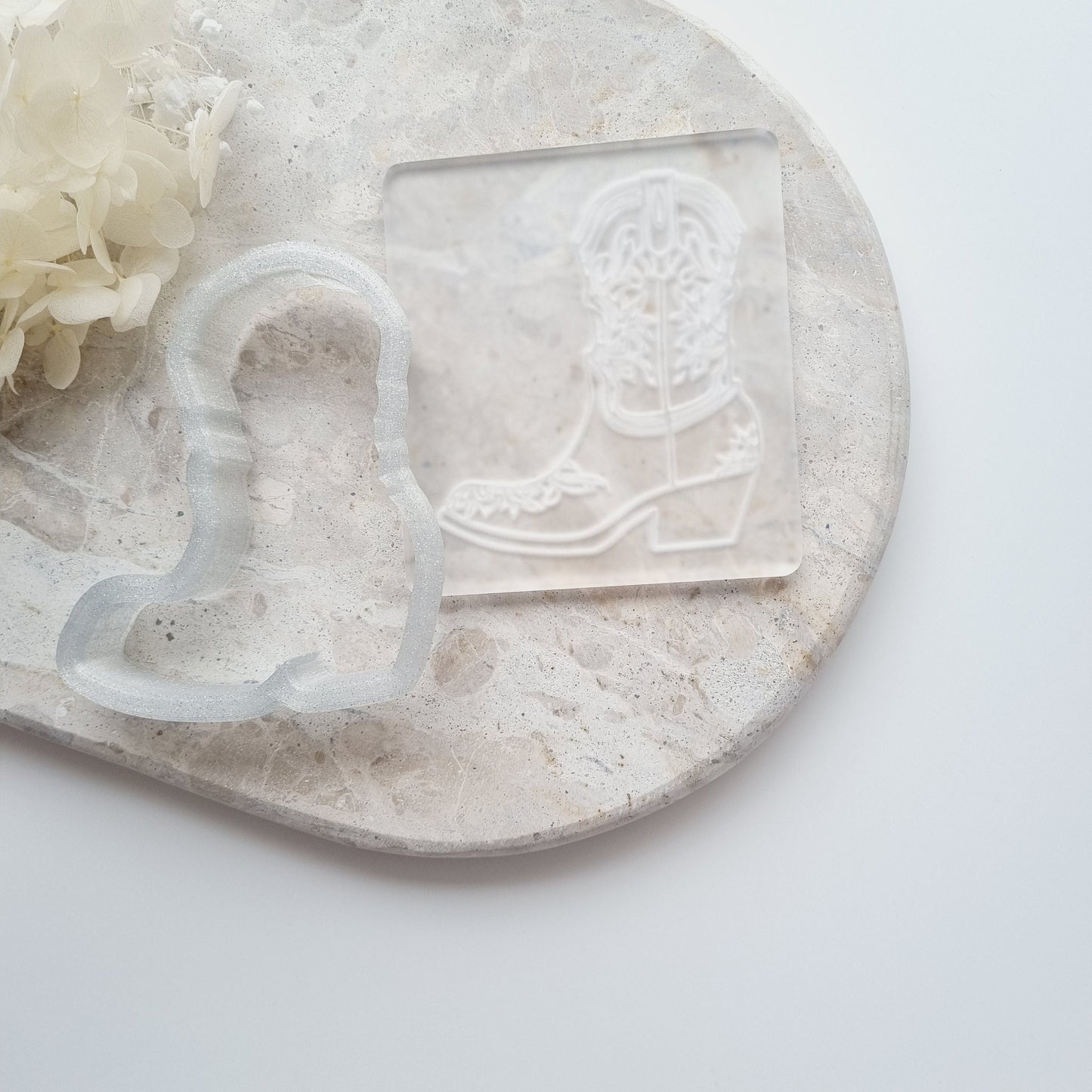 Cowboy Boot Raised Cookie Stamp/Fondant Debosser & Cutter