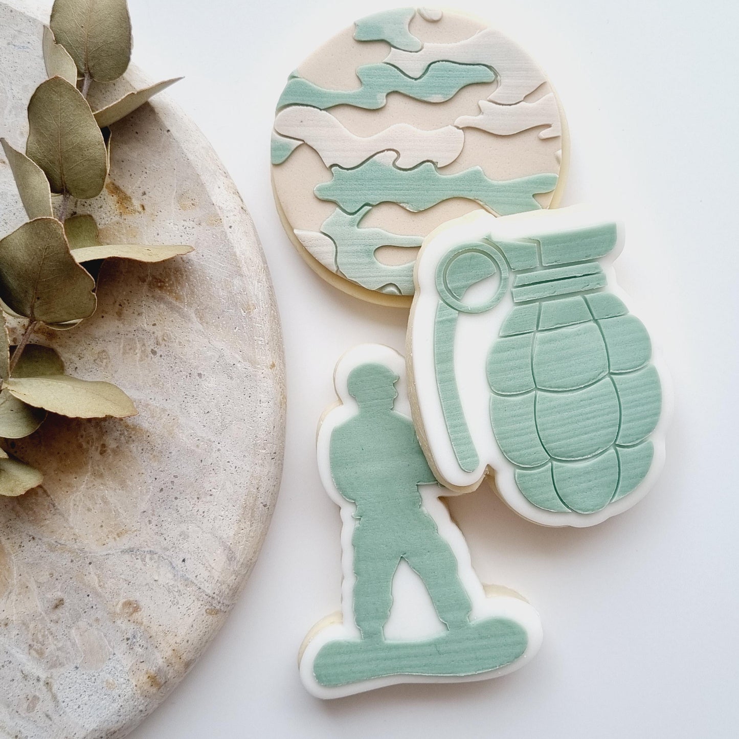 Grenade Raised Cookie Stamp/Fondant Debosser & Cutter