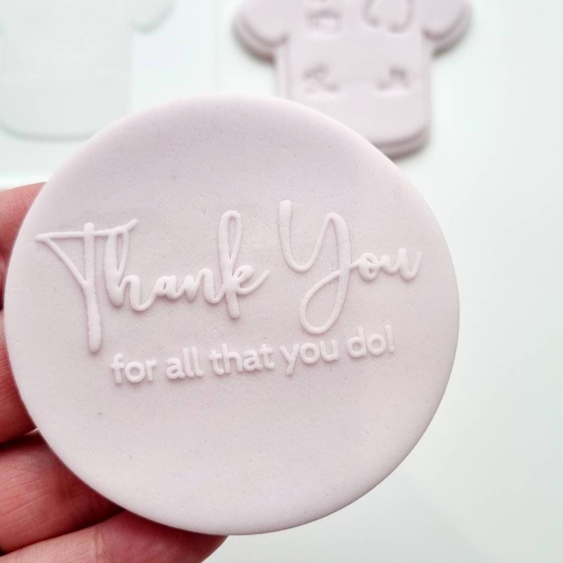 pattern cookie stamp cookie cutter baker bake baking cute beautiful design embosser debosser decorate fondant Perth Australia custom stampandimpress stamp & impress thank you thanks thank you for all that you do appreciation