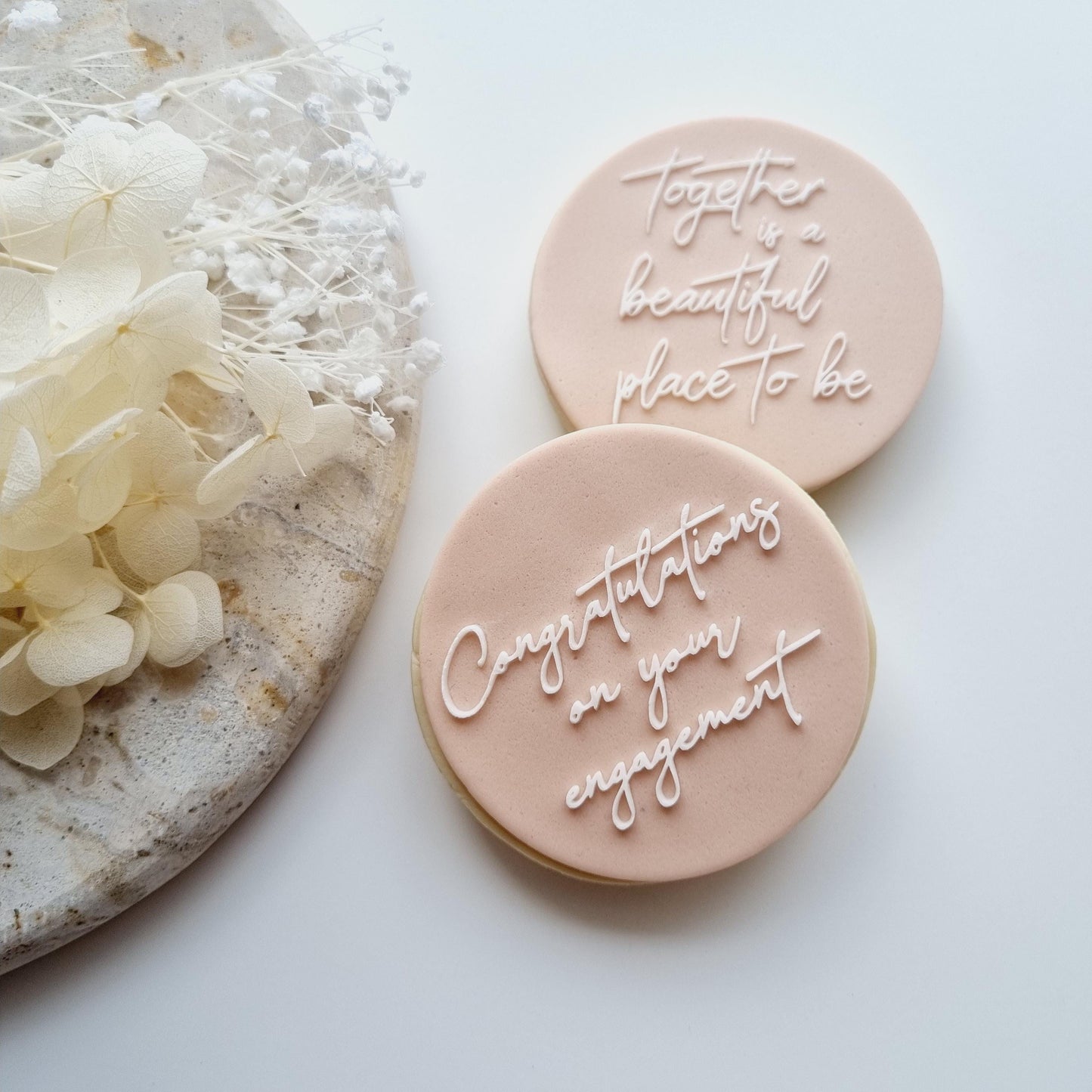 Together is a Beautiful Place to Be Raised Cookie Stamp/Fondant Debosser