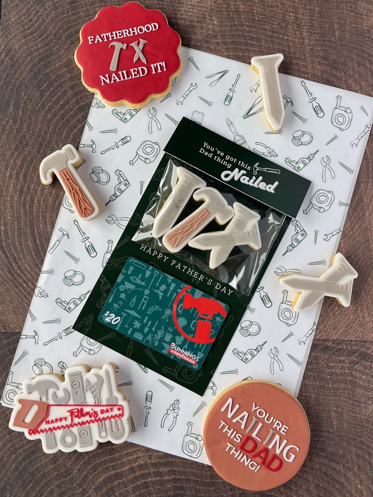 nailed it toolbox nailing it dad fatherhood mini hammer nails happy fathers day cookie stamp cookie cutter stampandimpress fondant debosser father's day cookie stamps