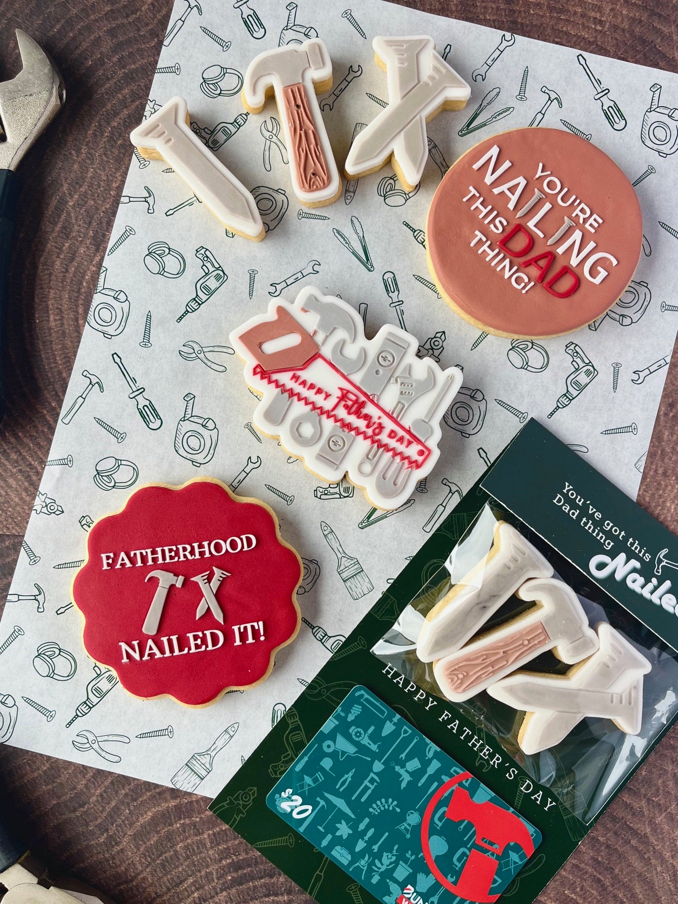 nailed it toolbox nailing it dad fatherhood mini hammer nails happy fathers day cookie stamp cookie cutter stampandimpress fondant
debosser father's day cookie stamps