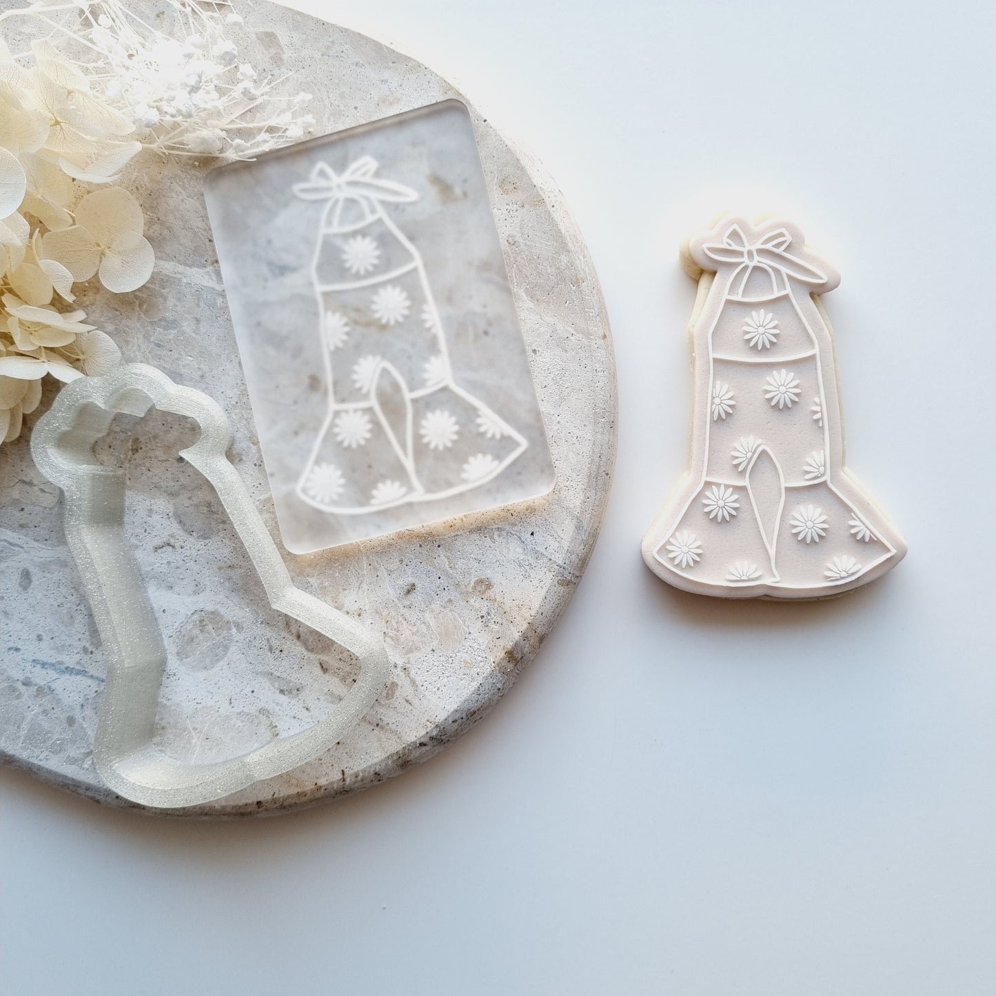 flower flared jumpsuit onesie cute groovy floral daisy cookie stamp cookie cutter stampandimpress