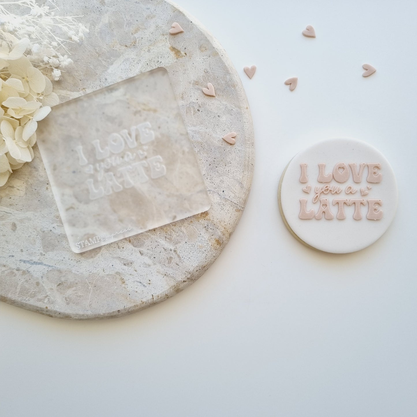 I love you a latte I love you more than coffee valentines day cookie stamp cookie cutter stampandimpress