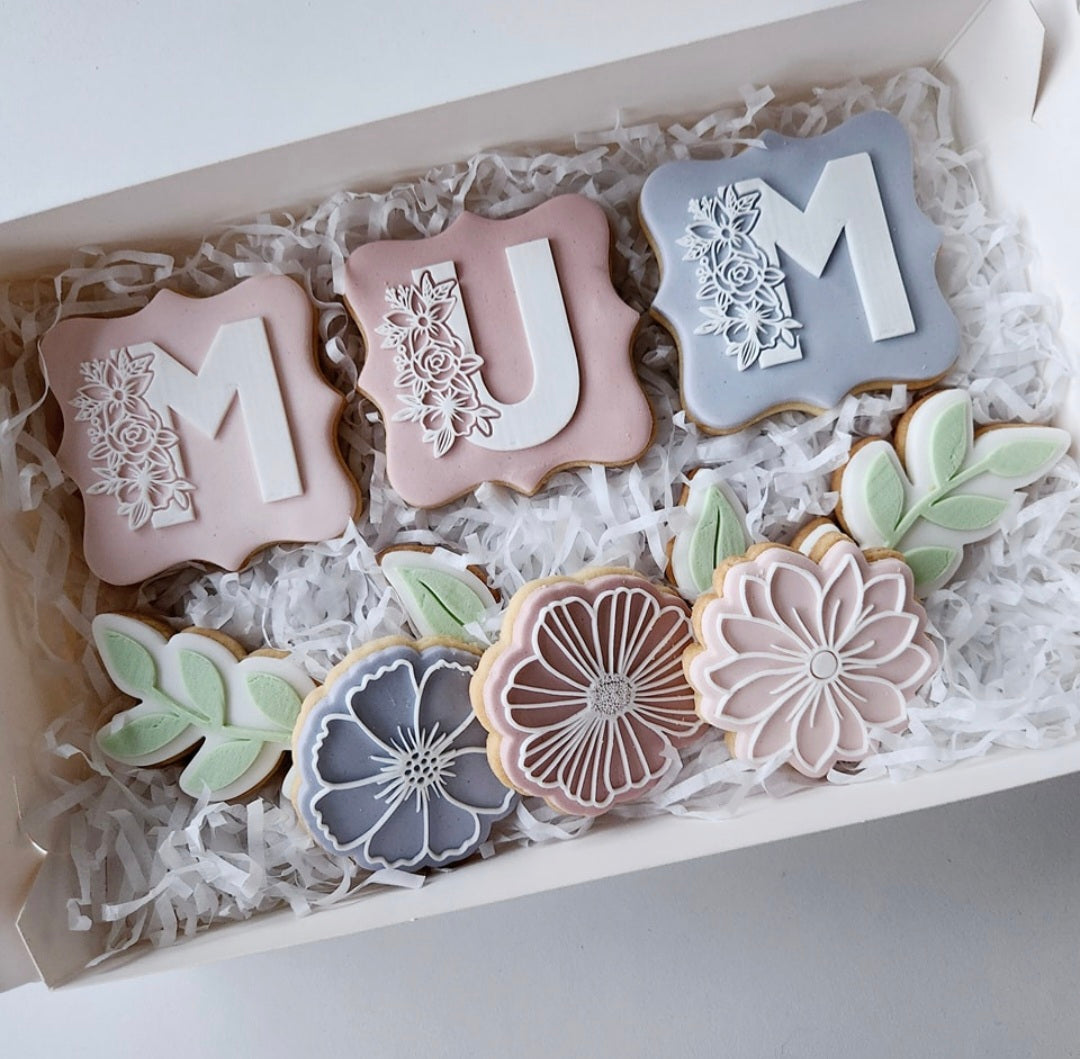 Floral Letters M & U Raised Cookie Stamp/Fondant Debossers
