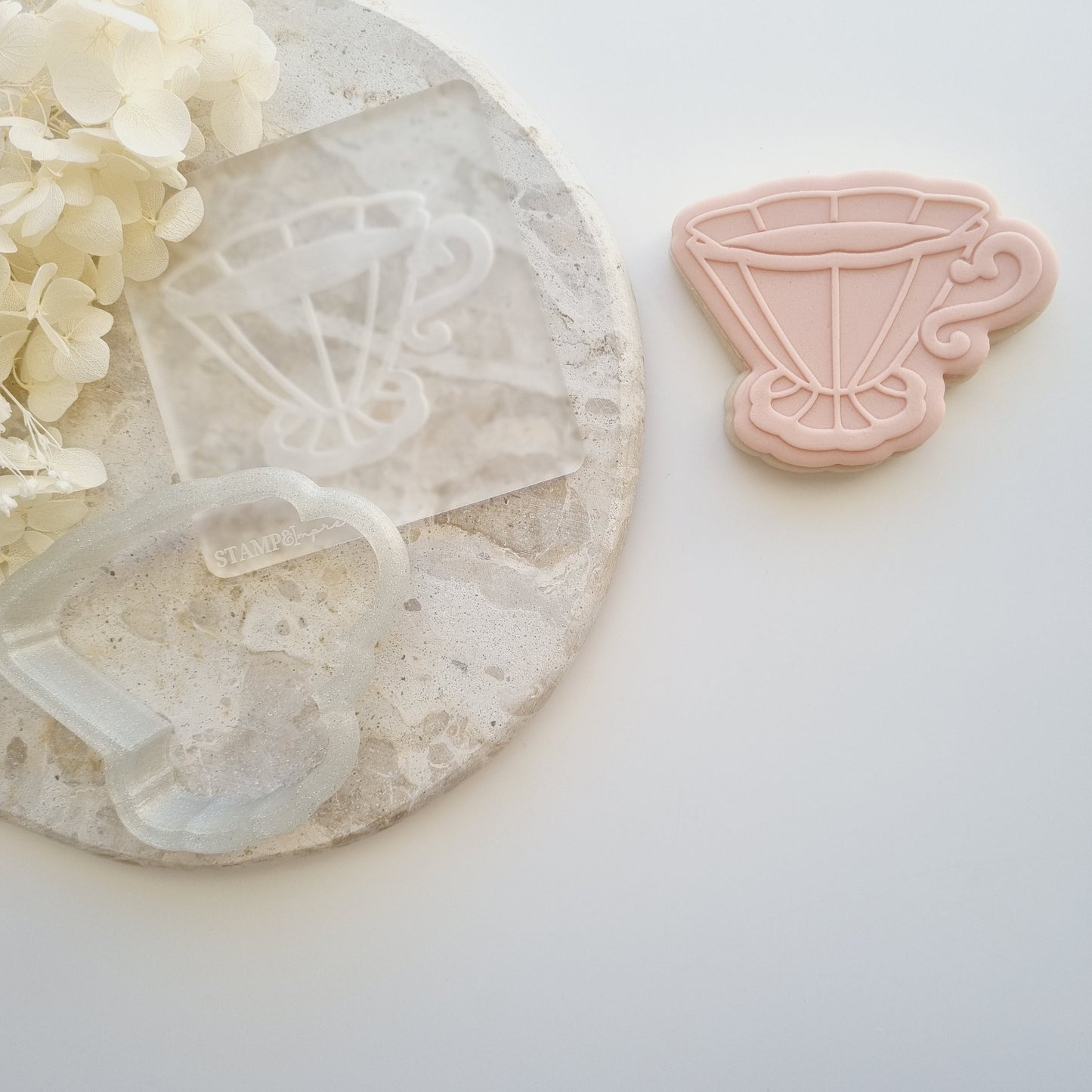 teapot teacup afternoon tea set high tea mothers day cookie stamp cookie cutter stampandimpress