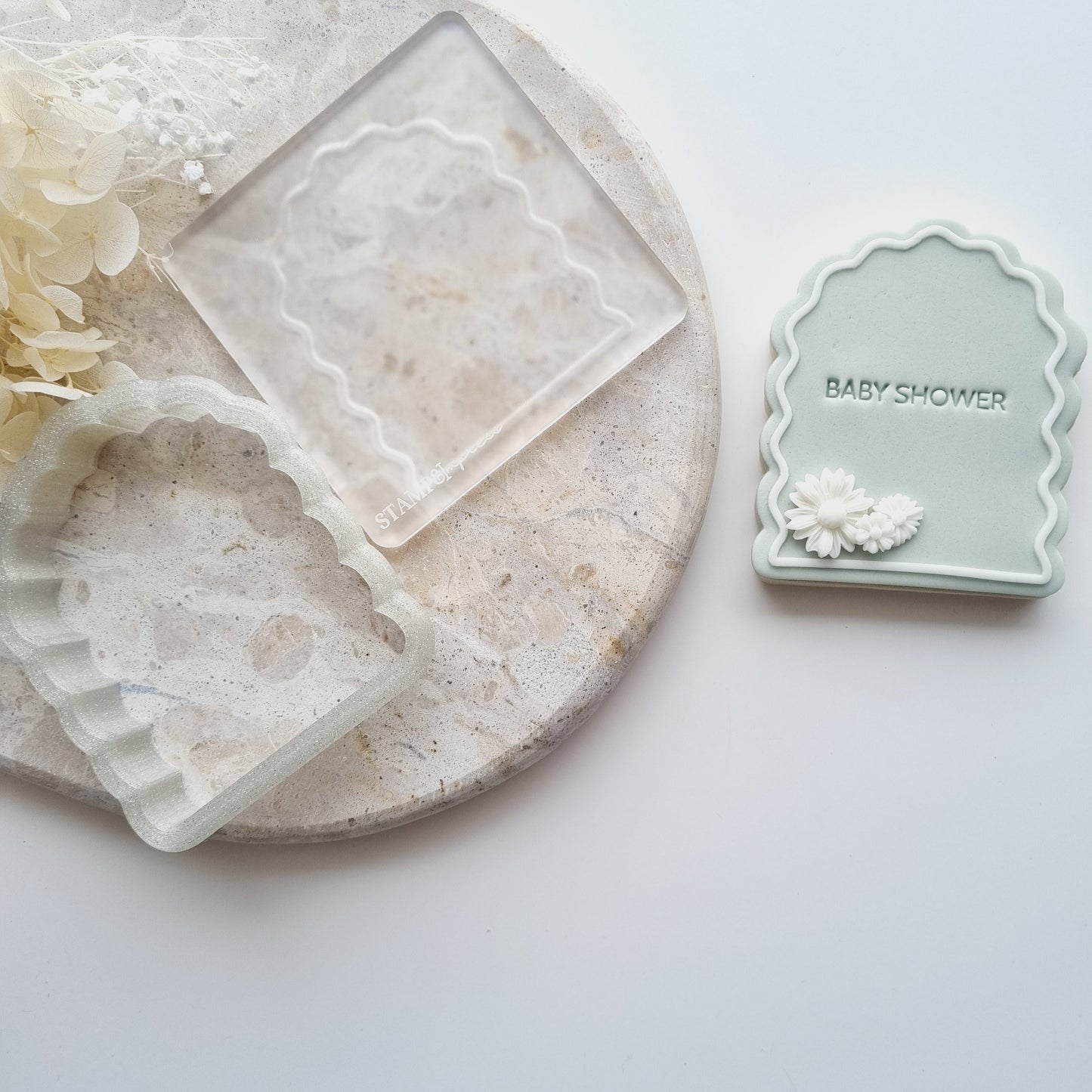 wavy arch bubble border two tone stampandimpress cookie stamp cookie cutter