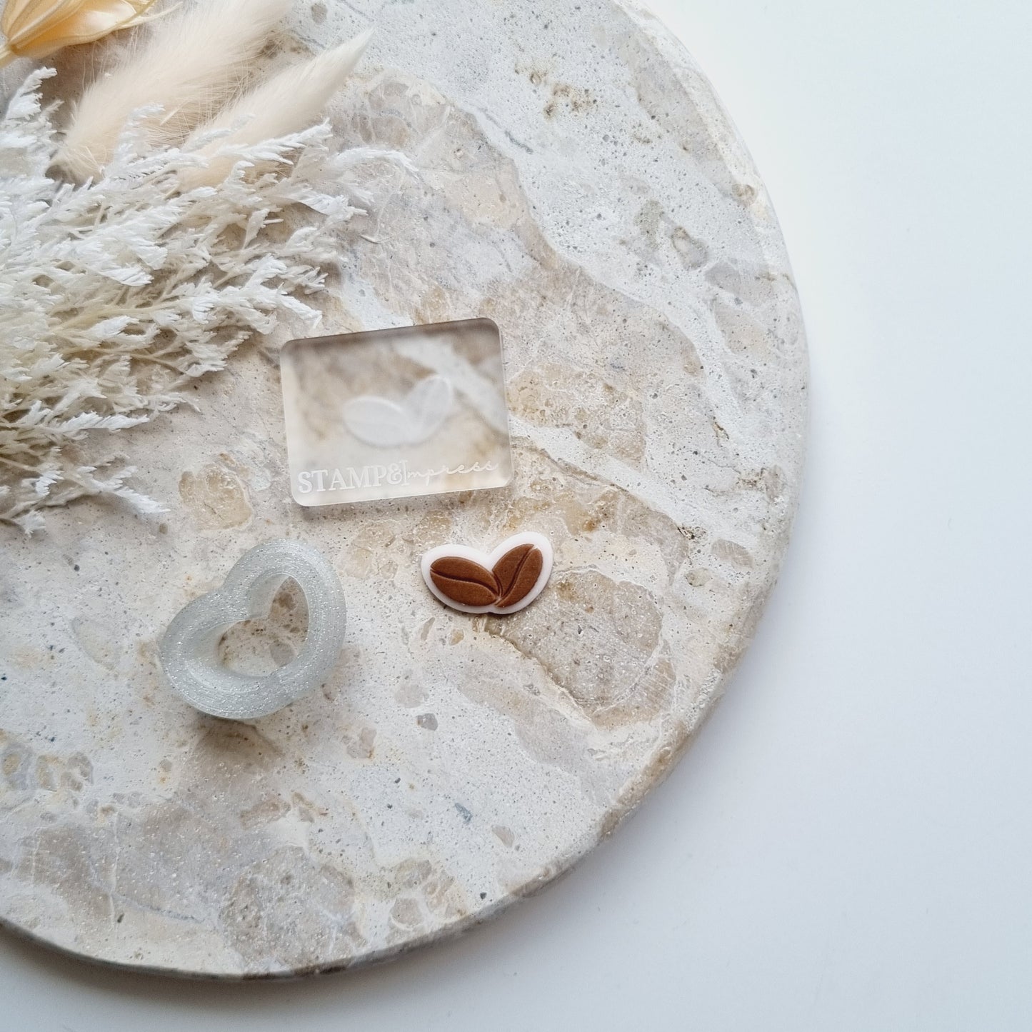 Mini Coffee Beans Raised Cookie Stamp/Fondant Debosser & Cutter