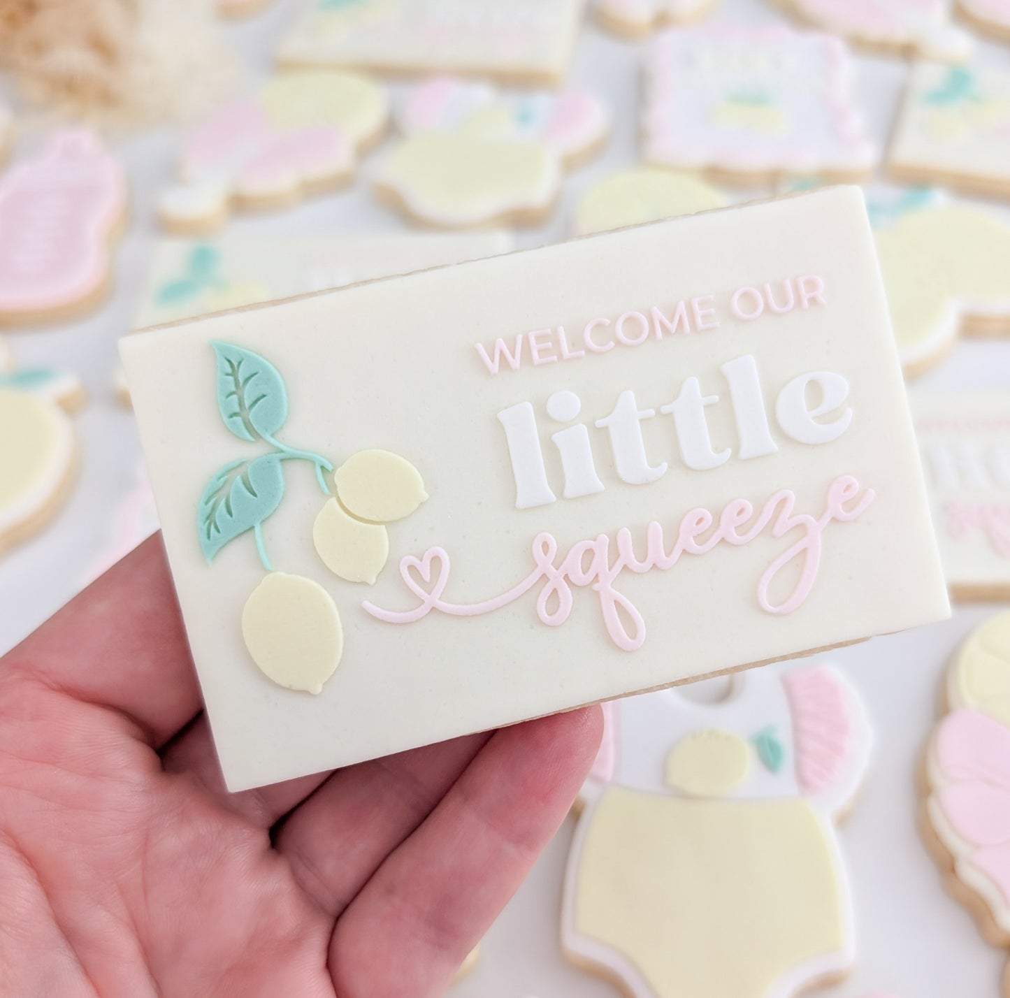 Welcome Our Little Squeeze Raised Cookie Stamp/Fondant Debosser