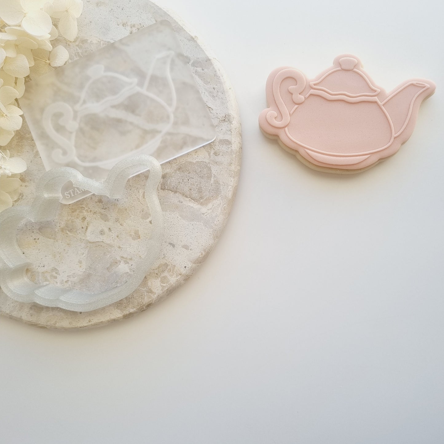 teapot teacup afternoon tea set high tea mothers day cookie stamp cookie cutter stampandimpress