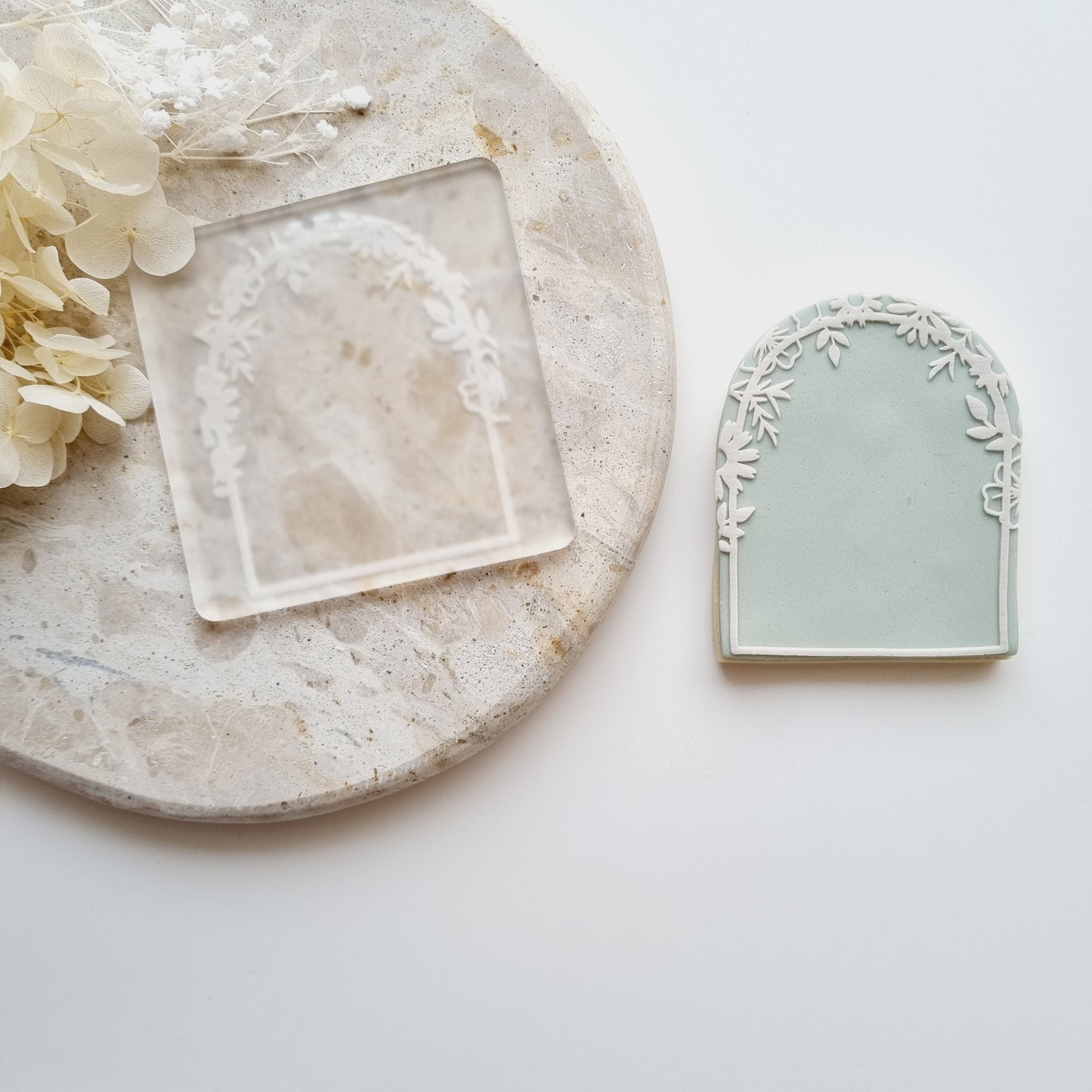 floral arch border wedding engagement flower cookie stamp cookie cutter stampandimpress