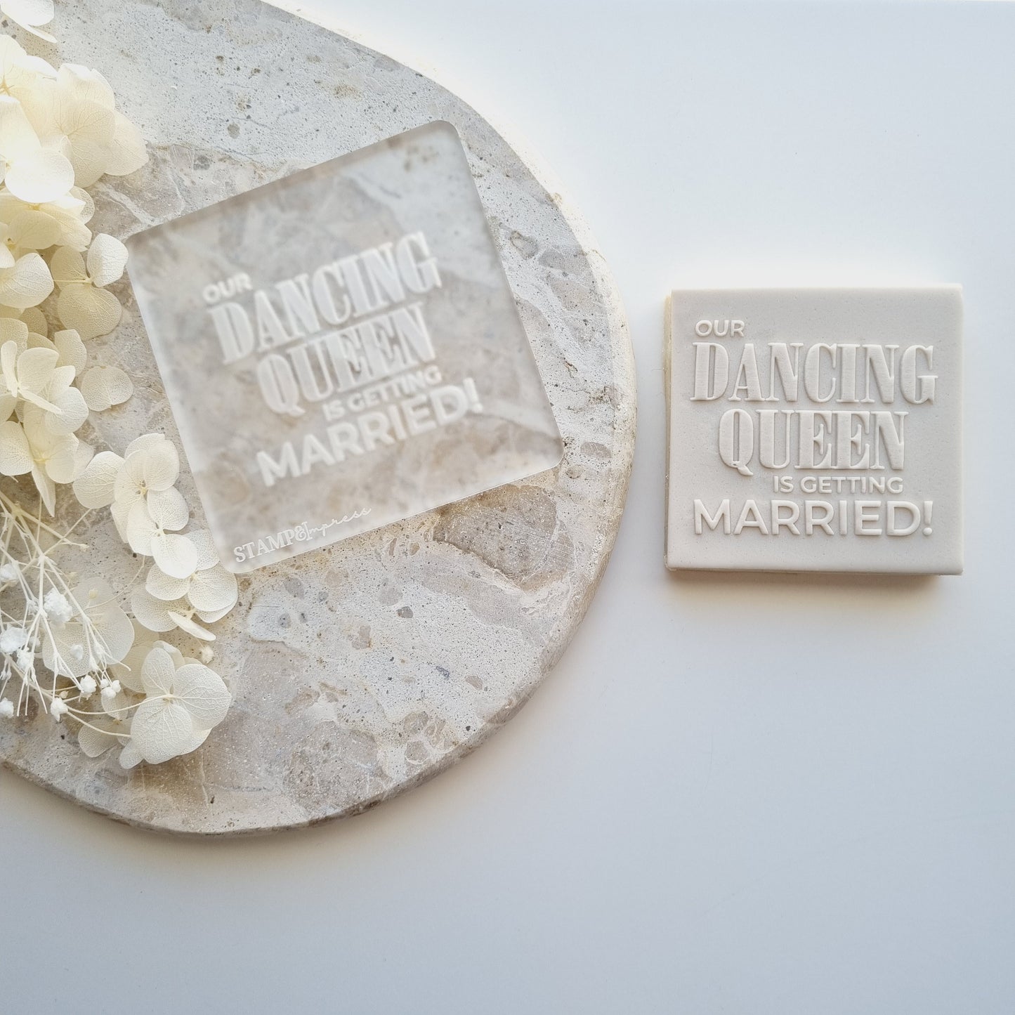 cookie stamp cookie cutter dancing queen is getting married mamma mia hens engagement