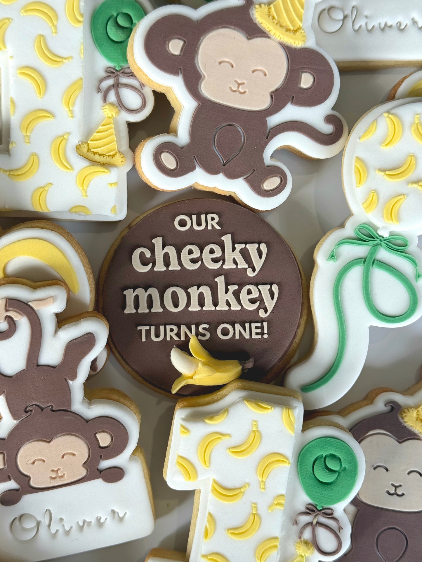 Our Cheeky Monkey Turns One Raised Cookie Stamp/Fondant Debosser