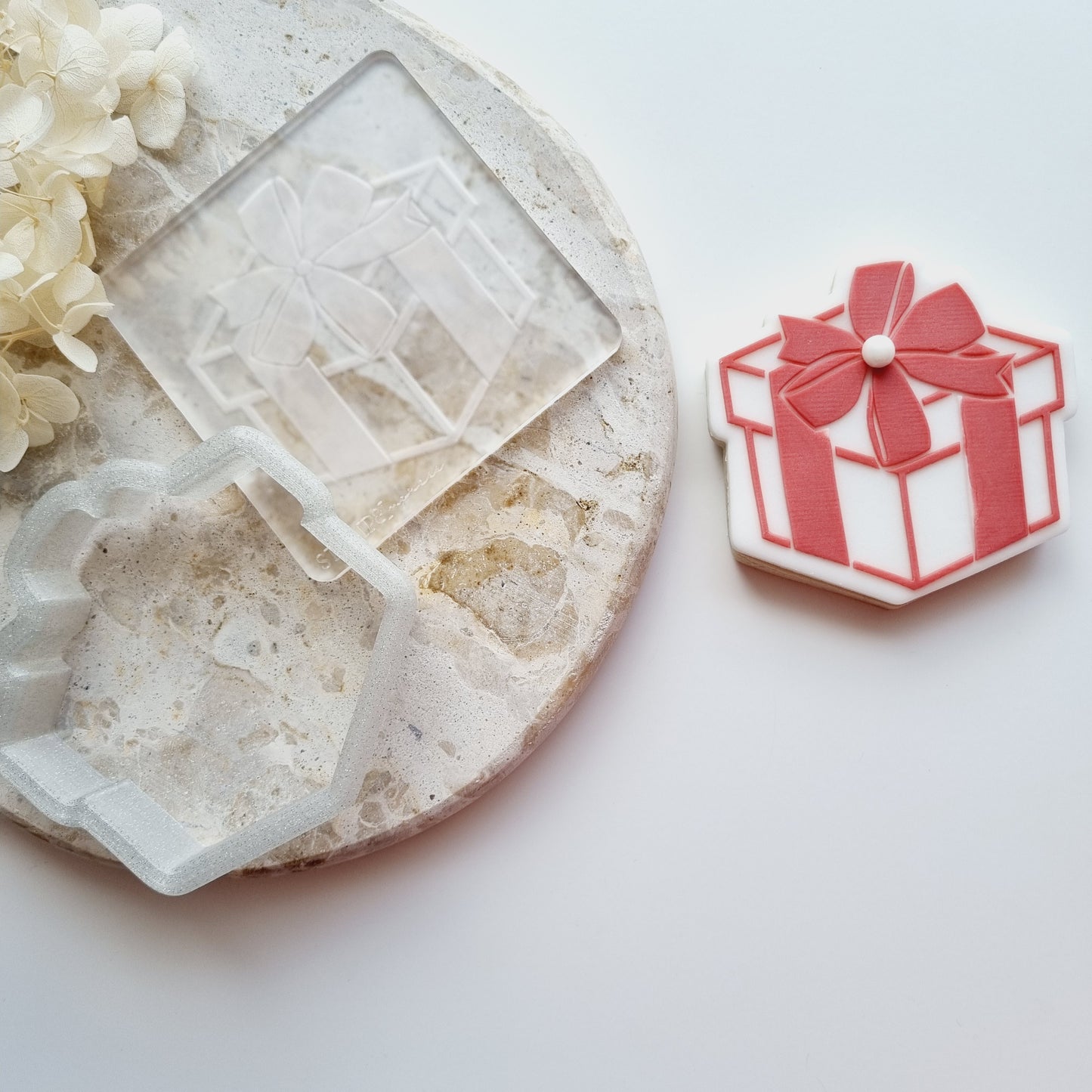 Birthday Present/Gift Box Raised Cookie Stamp/Fondant Debosser & Cutter