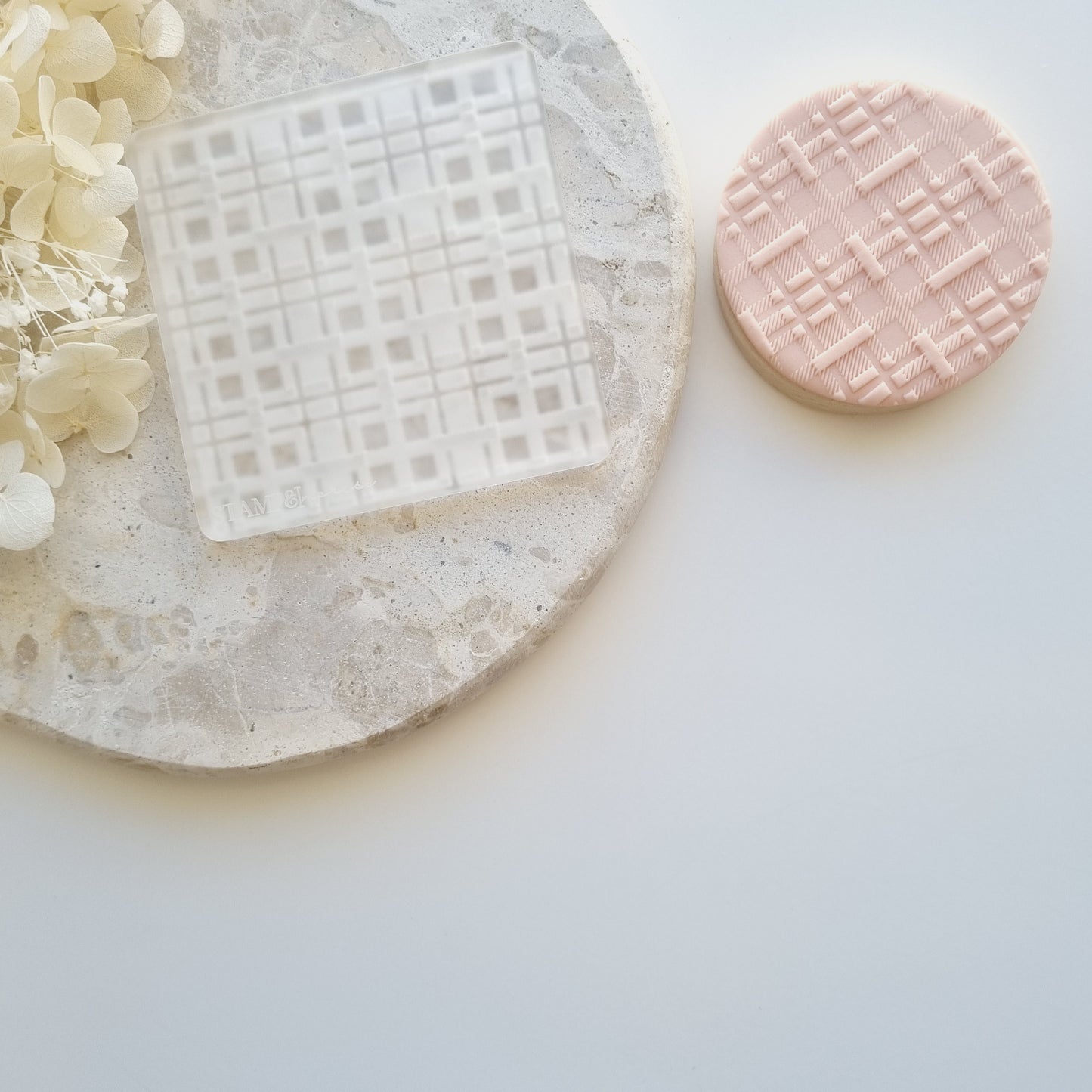 Plaid pattern Raised Fondant stamp