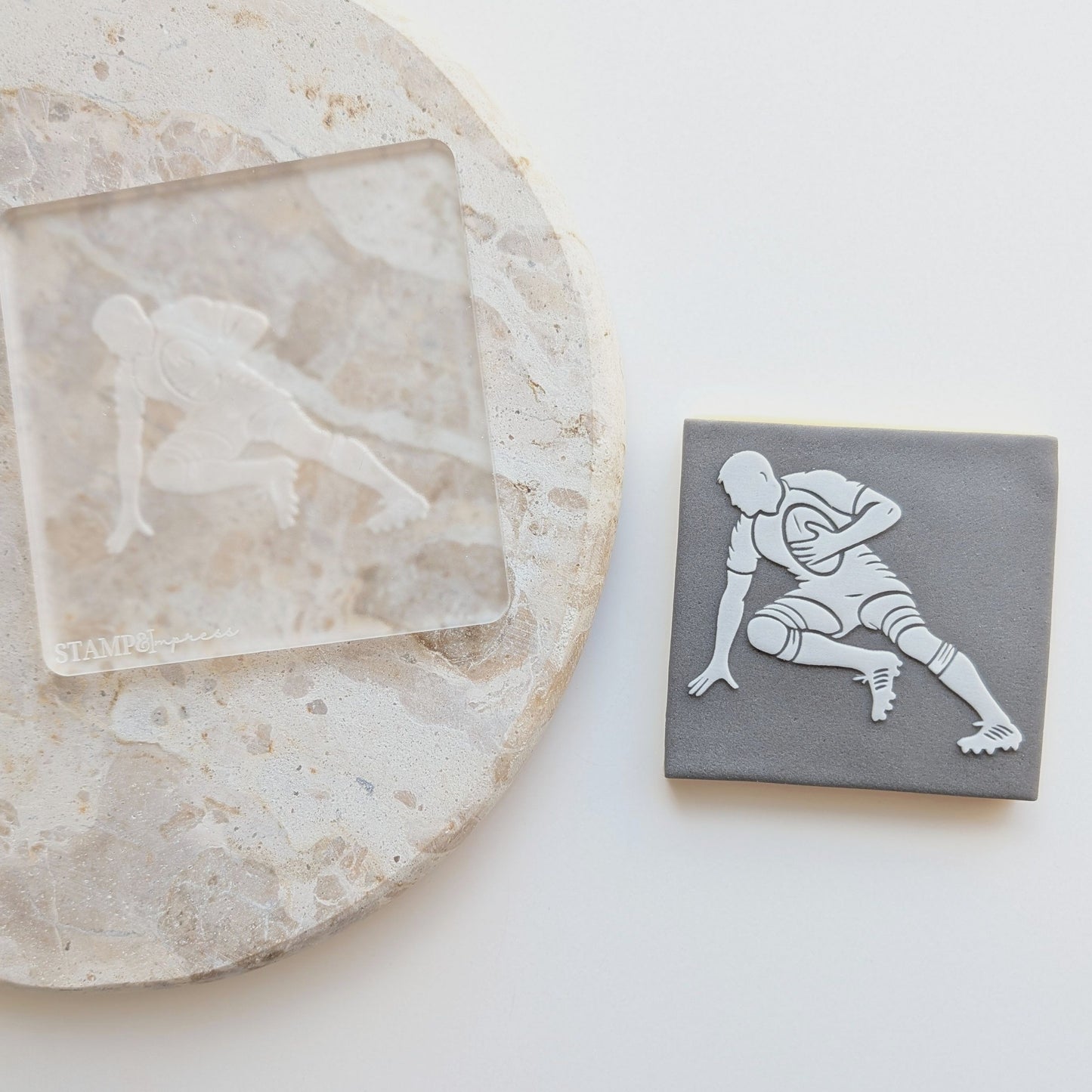 rugby player nrl football cookie stamp cookie cutter stampandimpress