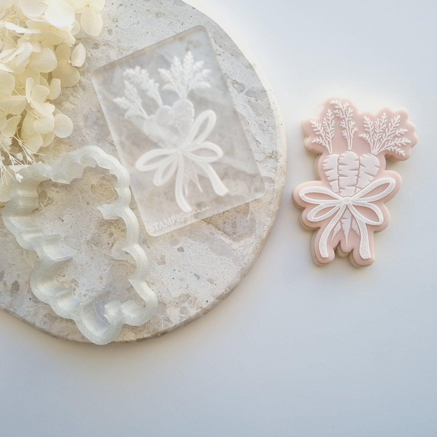 bunch of carrots easter vintage carrot texture bow bows cookie stamp fondant debosser stampandimpress cookie cutter