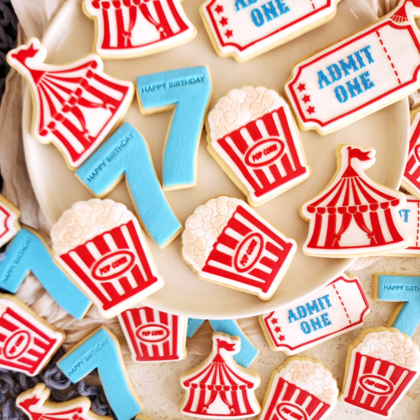 circus tent admit one ticket carnival merry go round pop corn popcorn cookie stamp cookie cutter stampandimpress