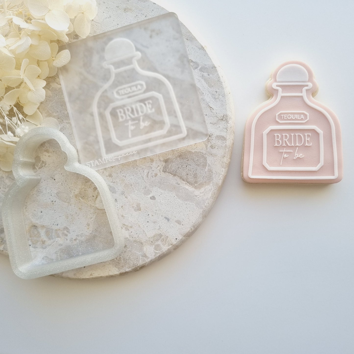 bride to be tequila bottle lemon patron xo cookie stamp cookie cutter hens party stampandimpress